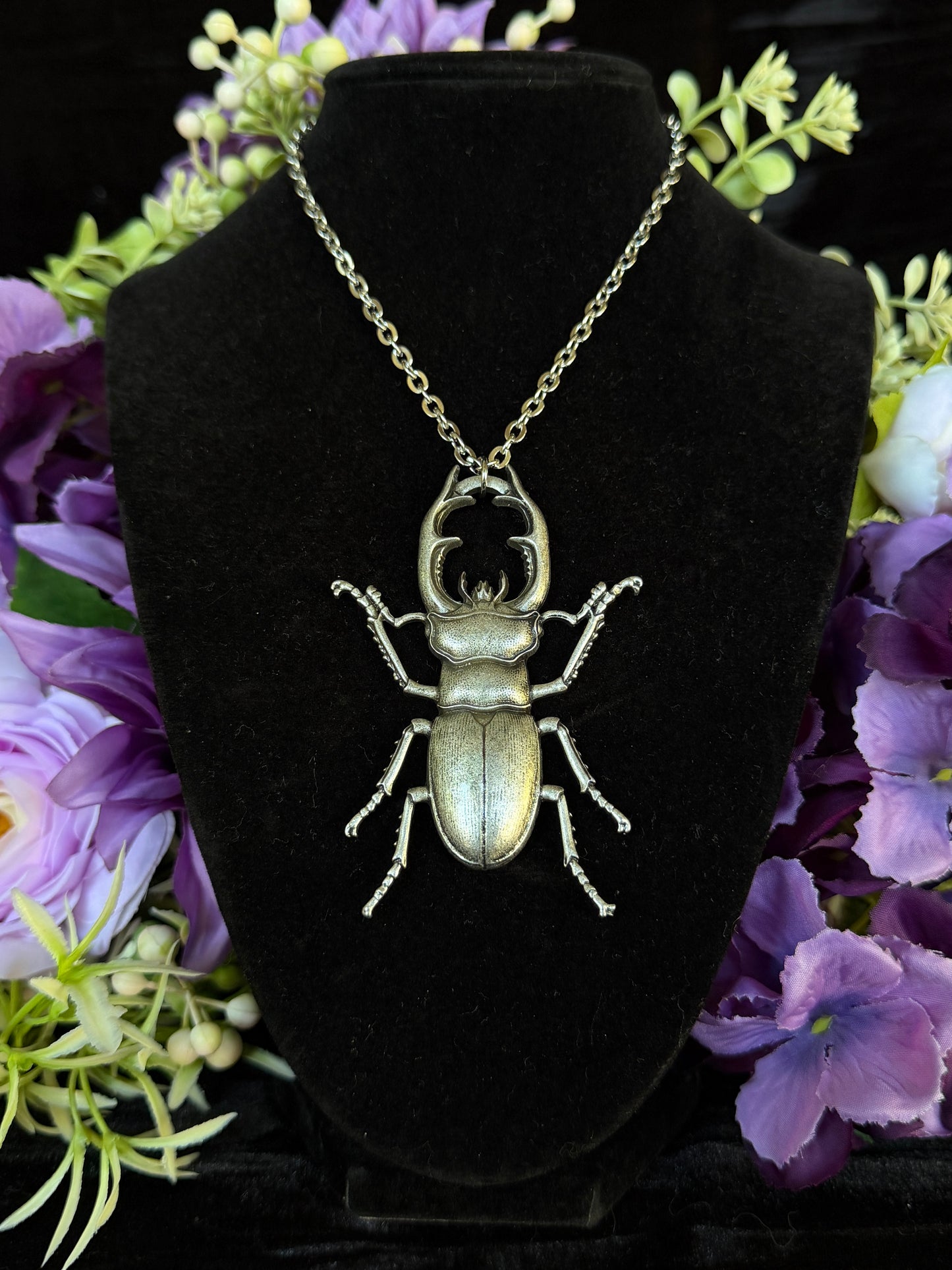 STAG BEETLE - Mother of Hades Insect Life Size Necklace