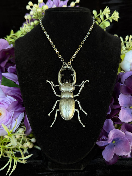 STAG BEETLE - Mother of Hades Insect Life Size Necklace