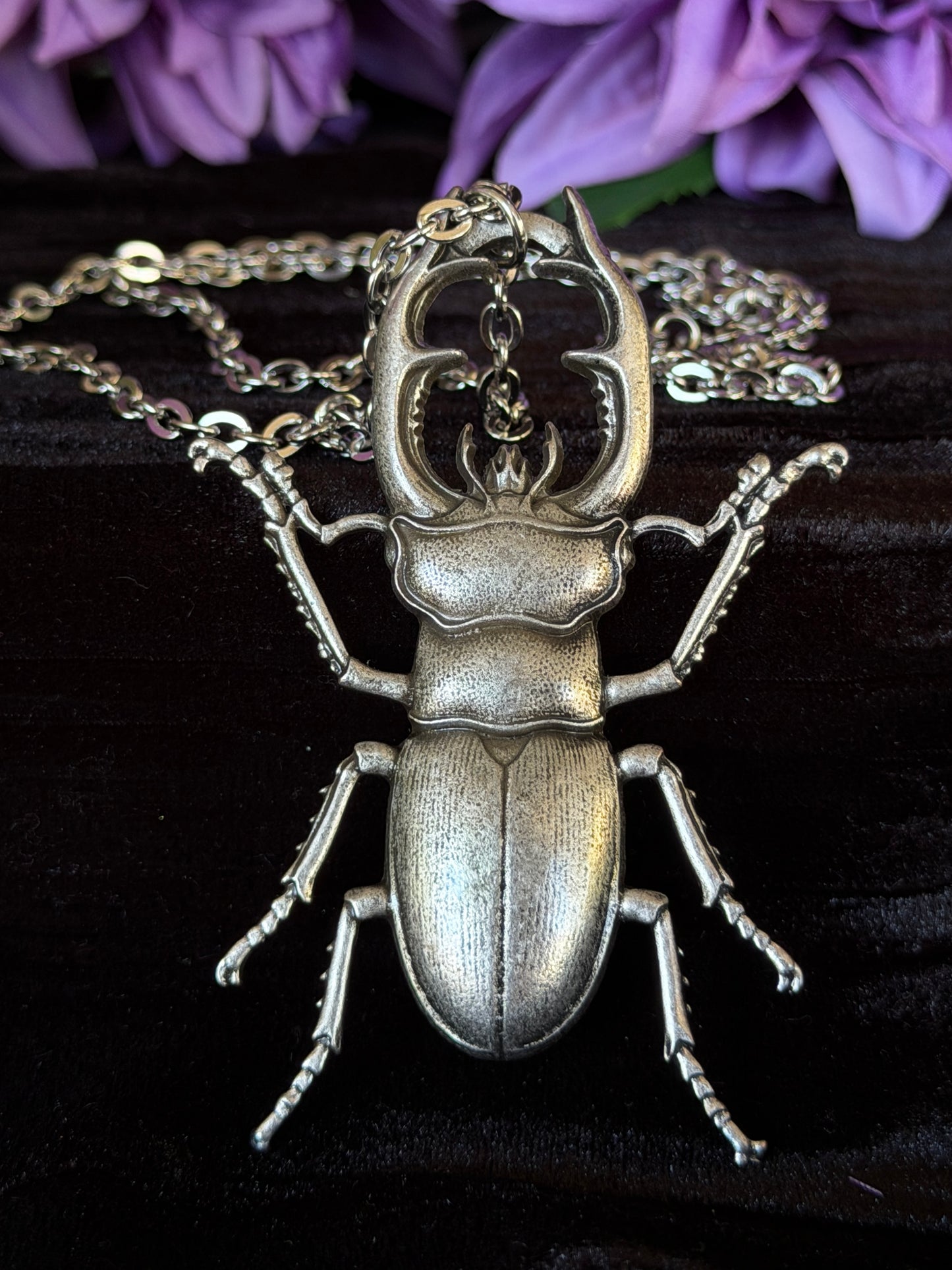 STAG BEETLE - Mother of Hades Insect Life Size Necklace