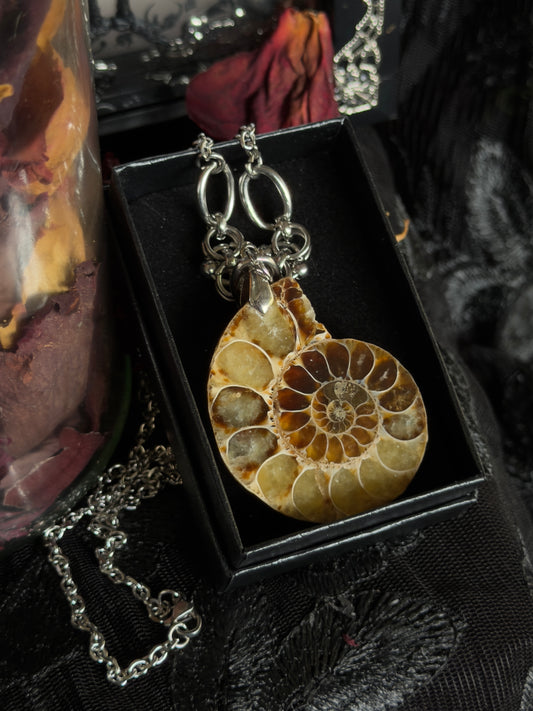 AMMONITE - Chain Mail Pendant Necklace