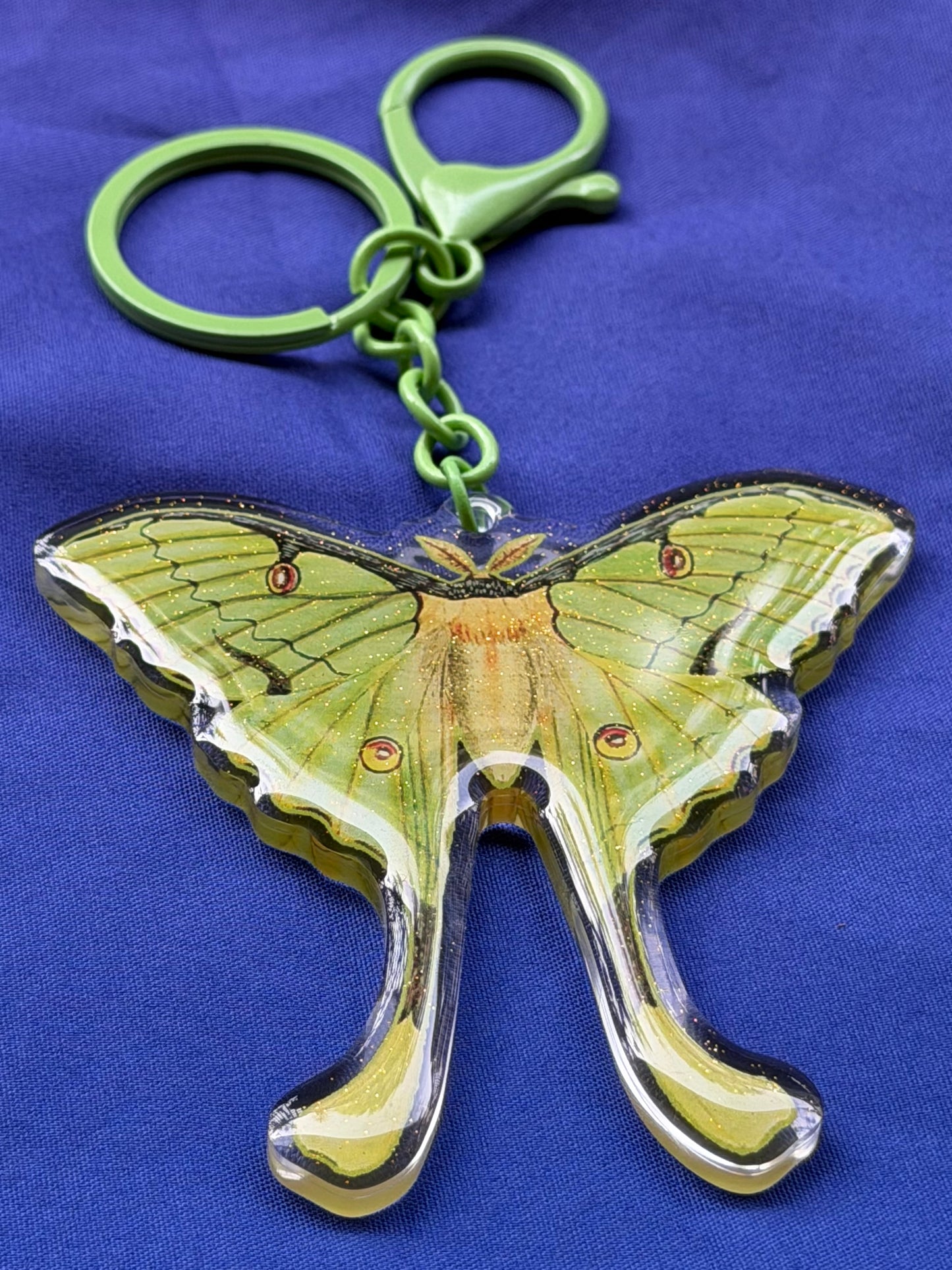 CHINESE LUNA MOTH - Drop Dead Gorgeous Sparkle Keychain