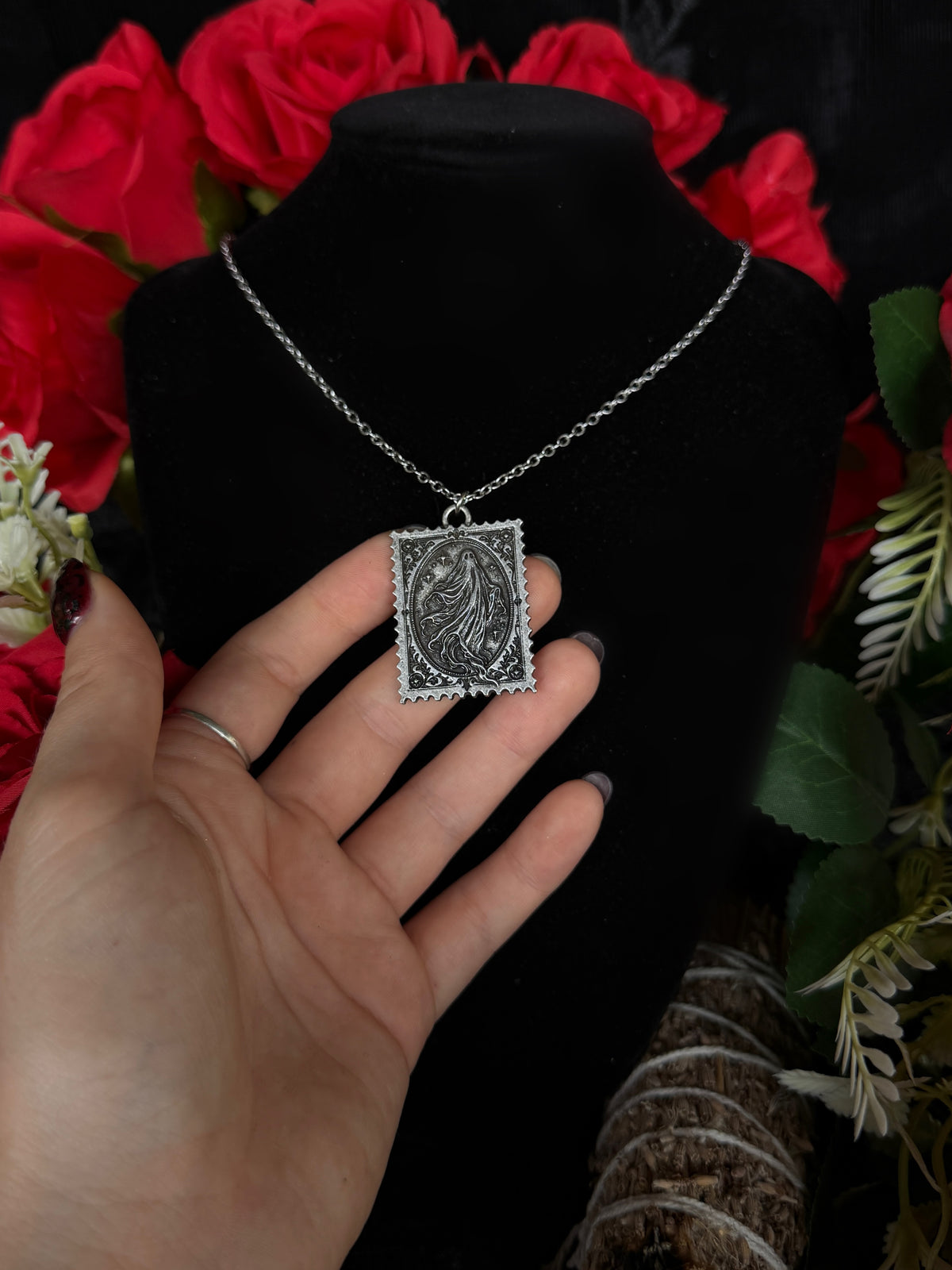 MESSAGES FROM THE OTHER SIDE - Mother of Hades Ghost Stamp Necklace