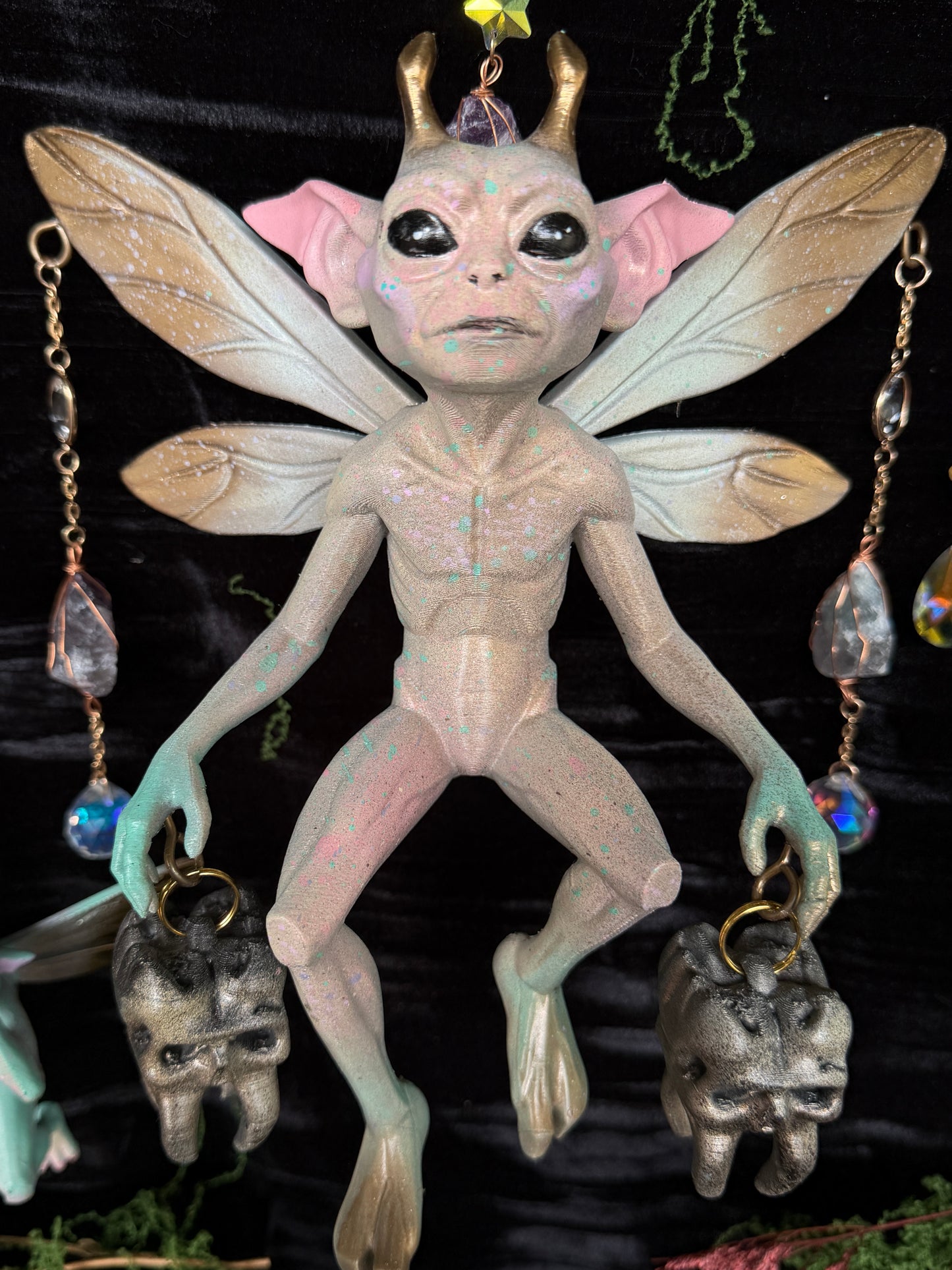 CUSTOMISED - tooth fairy cryptid gemstone hanger