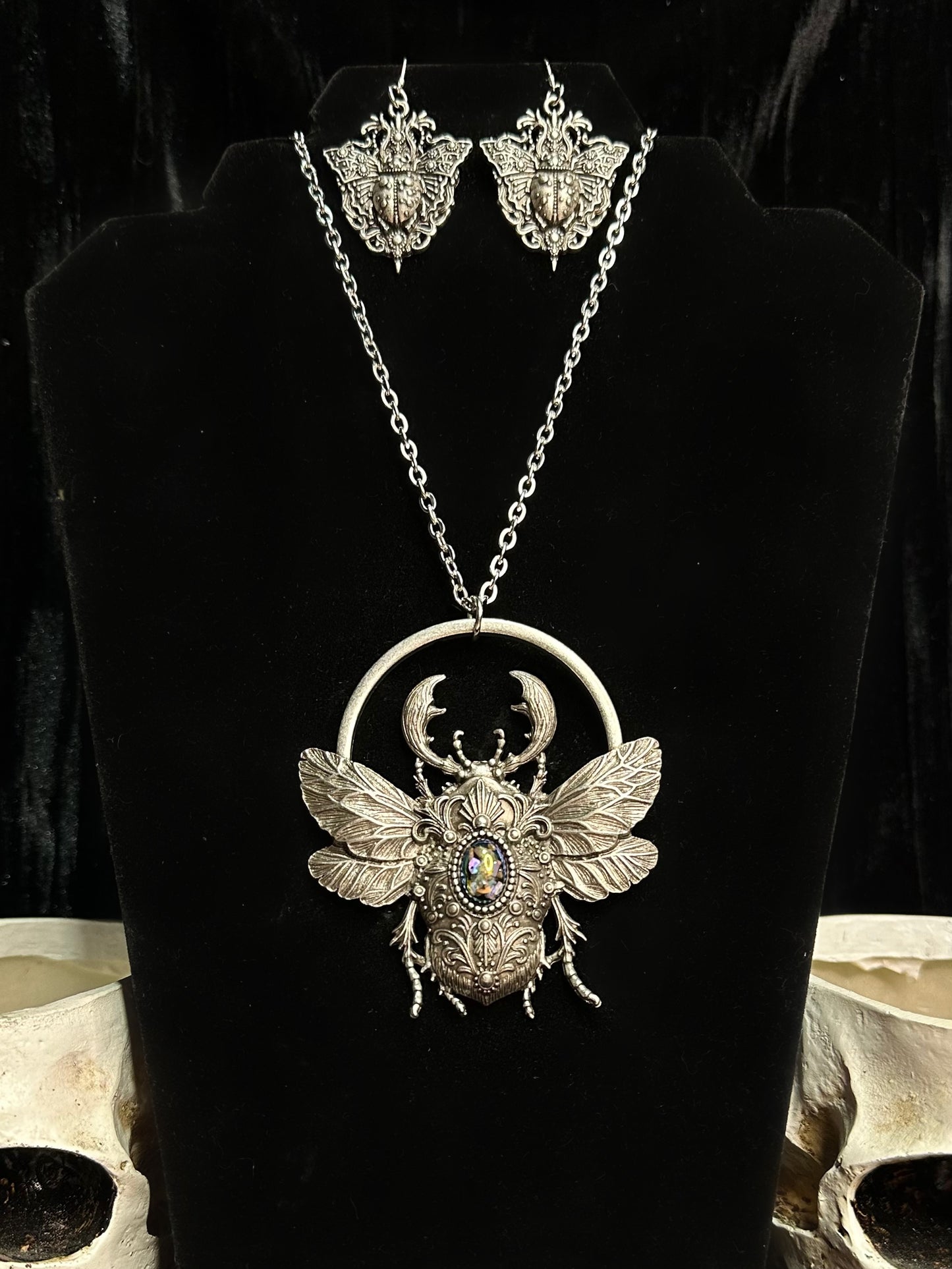 SCARAB RISING -  Mother of Hades Beetle Necklace