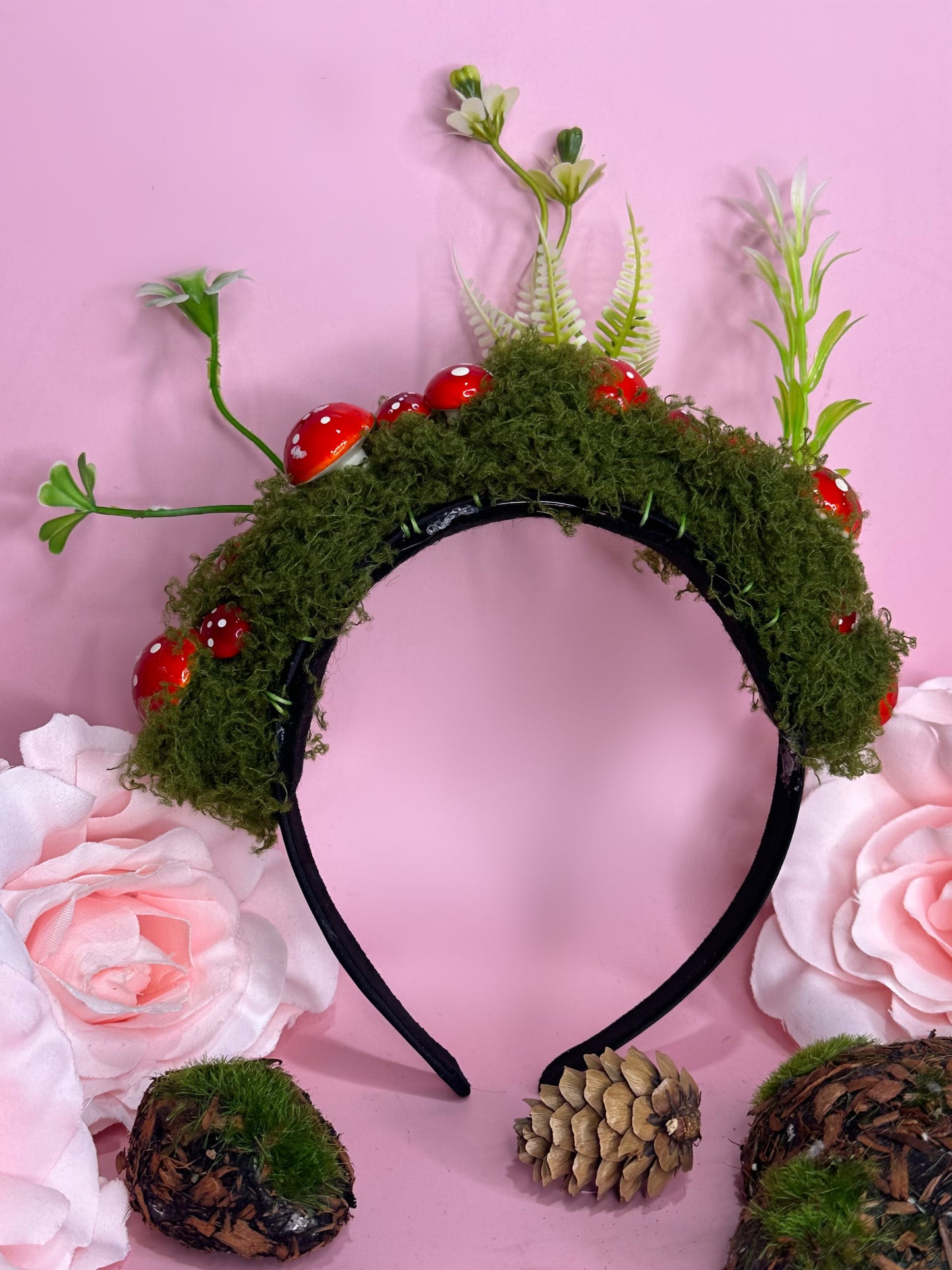 FAIRY RING - mushroom and moss headband