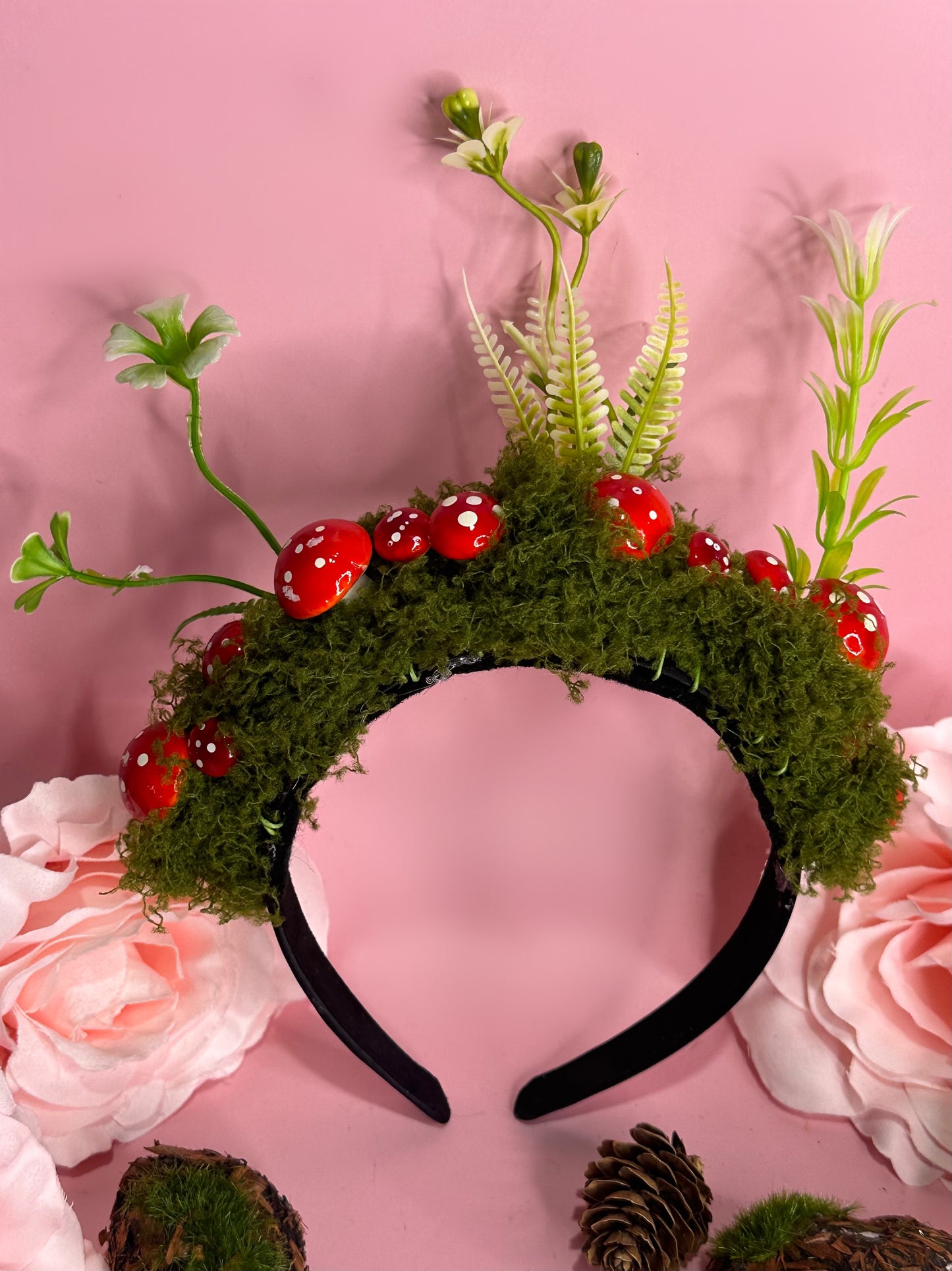 FAIRY RING - mushroom and moss headband