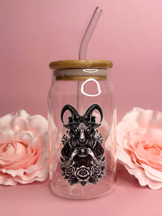 BAPHOMETTE - Glass Latte Drink Cup