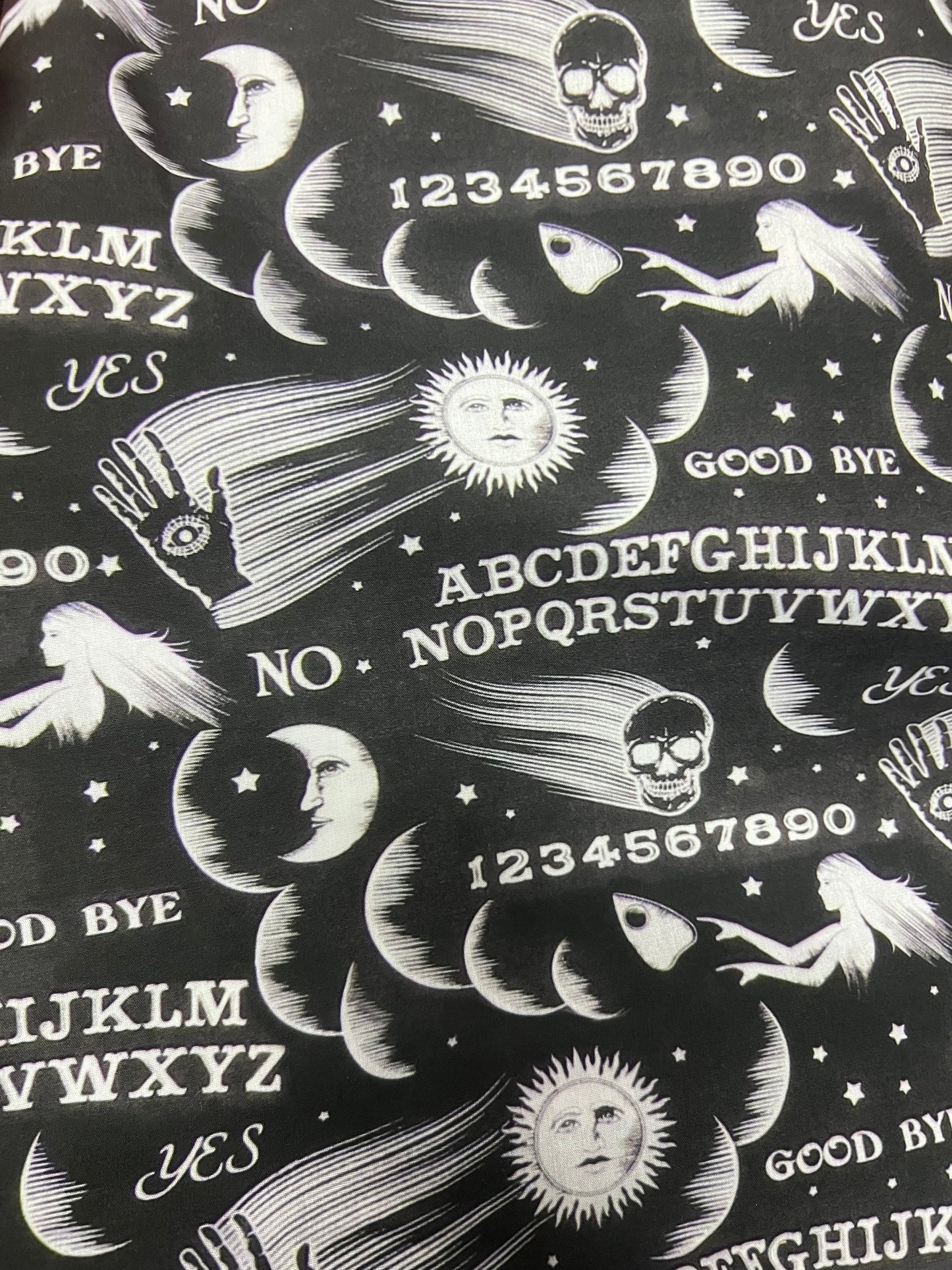 WITCHCRAFT OUIJA BOARD - Polycotton Fabric from Japan