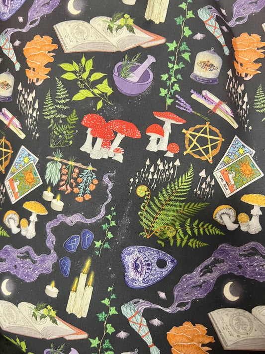 ENCHANTED FOREST WITCH - Polycotton Fabric from Japan