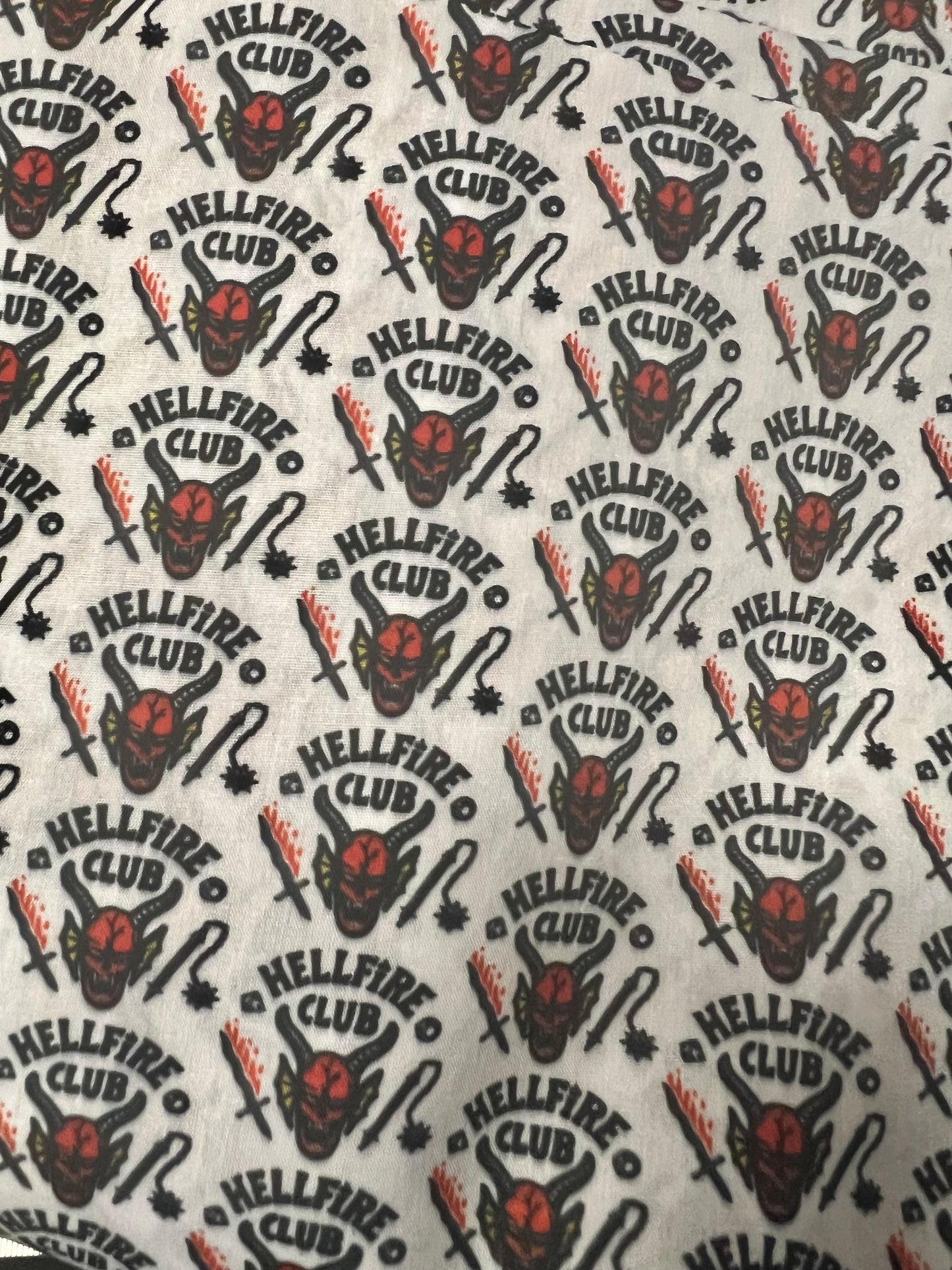 HELLFIRE CLUB STRANGER THINGS - Polycotton Fabric from Japan