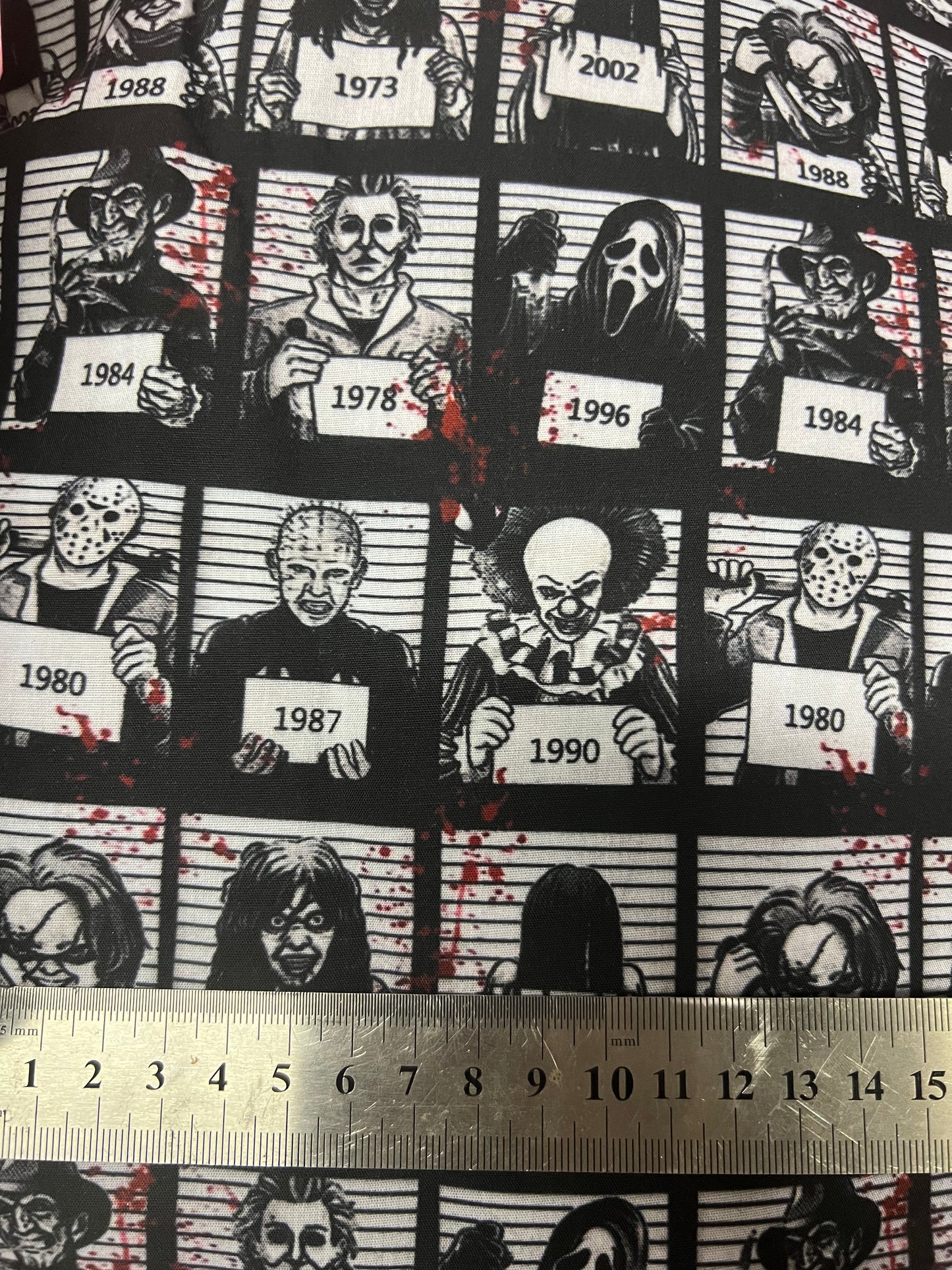 YEAR OF THE SERIAL KILLERS  - Polycotton Fabric from Japan