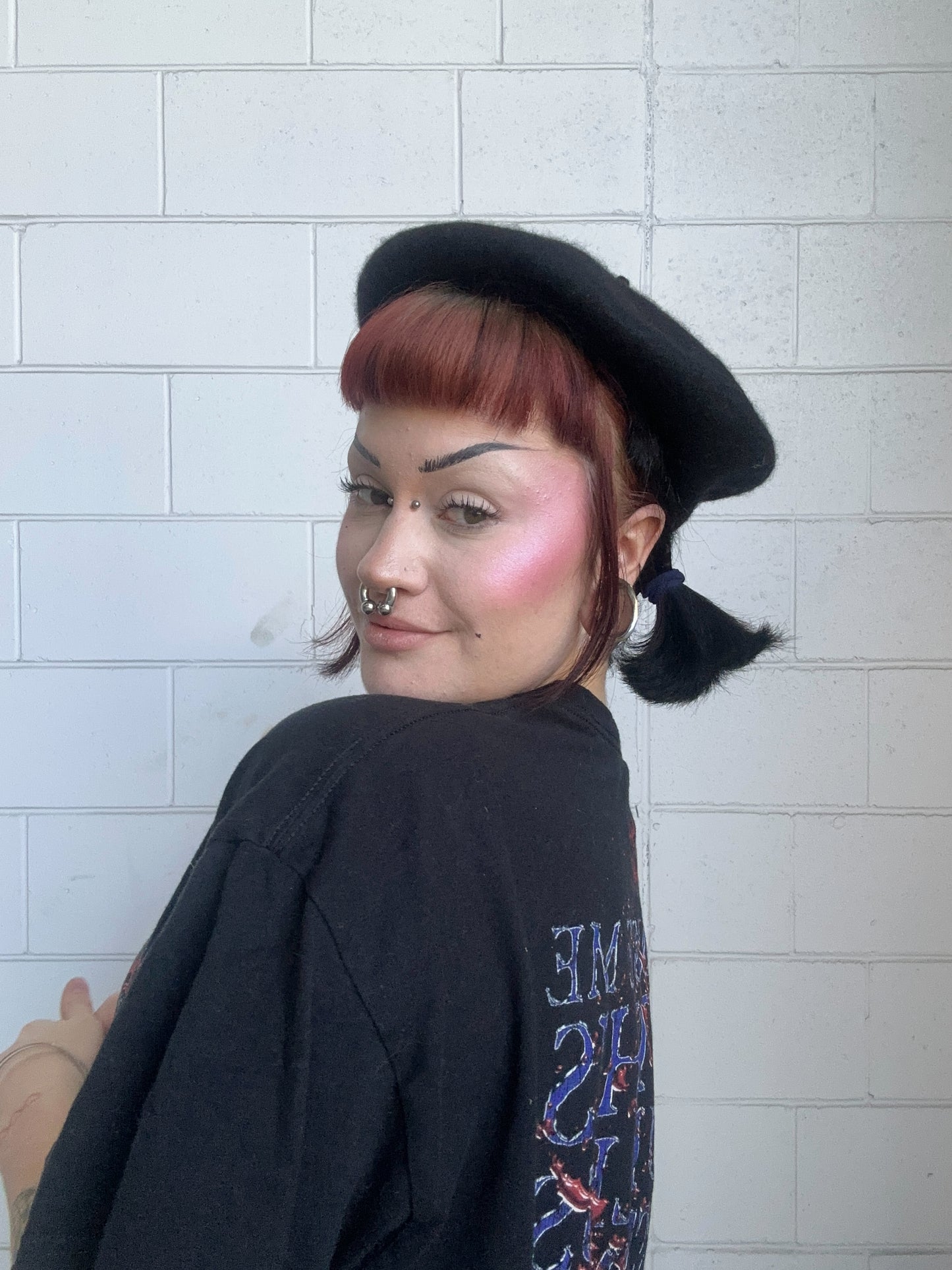 MOTH & MOON -  embroidered beret