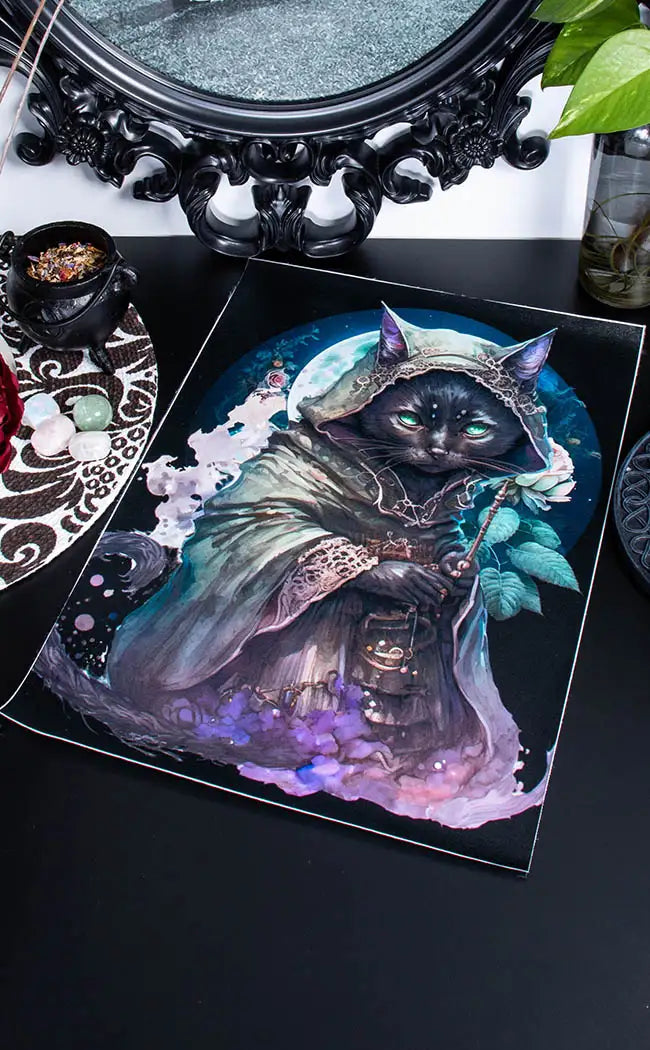 ABIGAIL MAGIC CAT - a3 canvas print