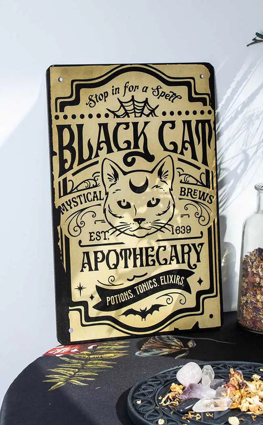 BLACK CAT APOTHECARY - Tin Sign