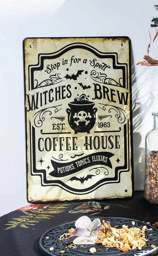 WITCHES BREW COFFEE HOUSE - Tin Sign