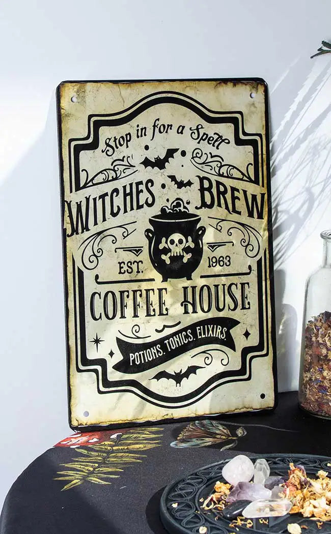WITCHES BREW COFFEE HOUSE - Tin Sign