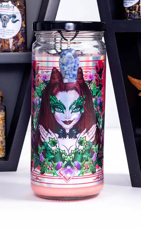 Poison Ivy Coffin Candle with pendant