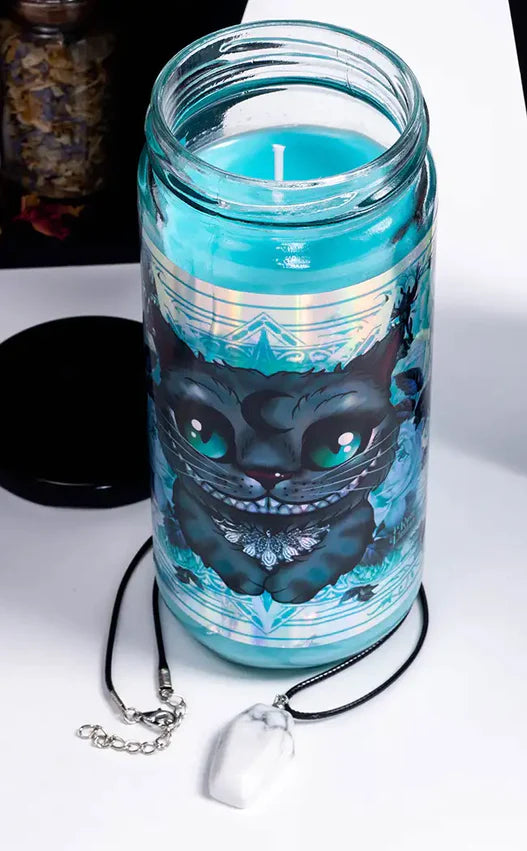 Curiouser Coffin Candle with pendant
