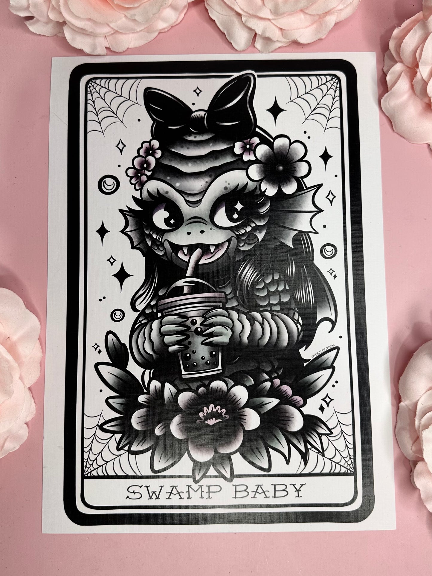 SWAMP BABY - THE GOTHIC TEA PARTY ROSE DEMON A4 print