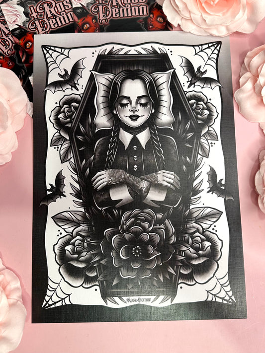 WEDNESDAYS SLUMBER - ROSE DEMON A4 print