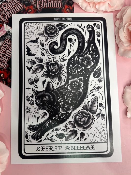 SPIRIT ANIMAL - ROSE DEMON A4 Canvas Print