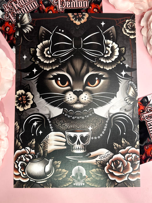 MADAME KITTY - ROSE DEMON A4 canvas print