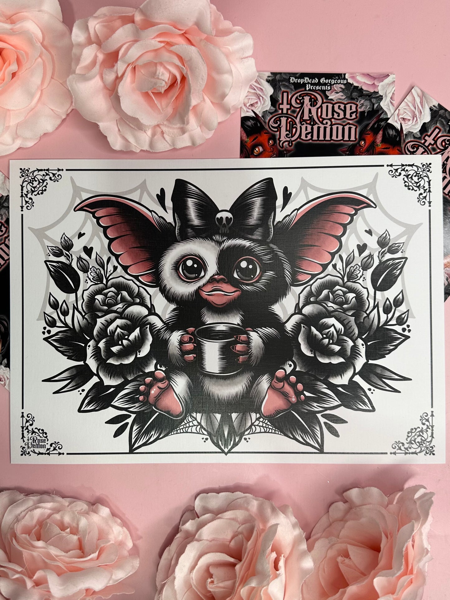 GIZMO - The Gothic Tea Party Series ROSE DEMON A4 print