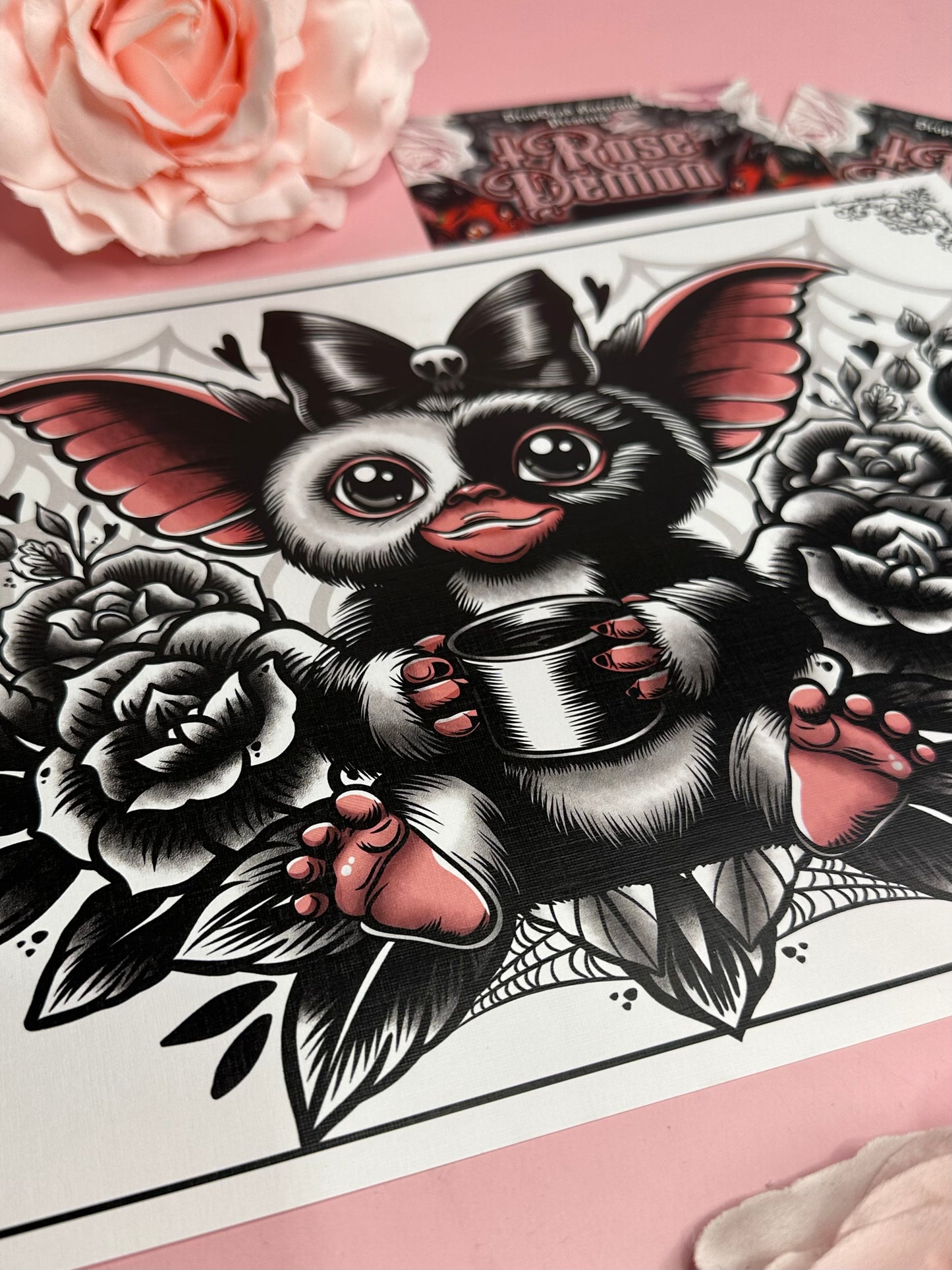 GIZMO - The Gothic Tea Party Series ROSE DEMON A4 print