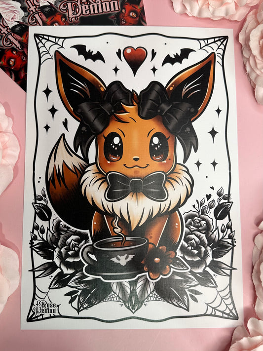 EEVEE - The Gothic Tea Party Series ROSE DEMON A4 print