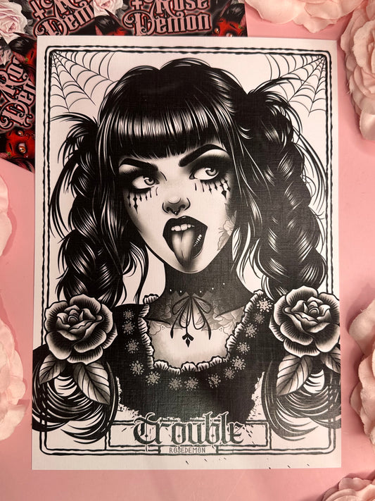 TROUBLE - ROSE DEMON A4 Print