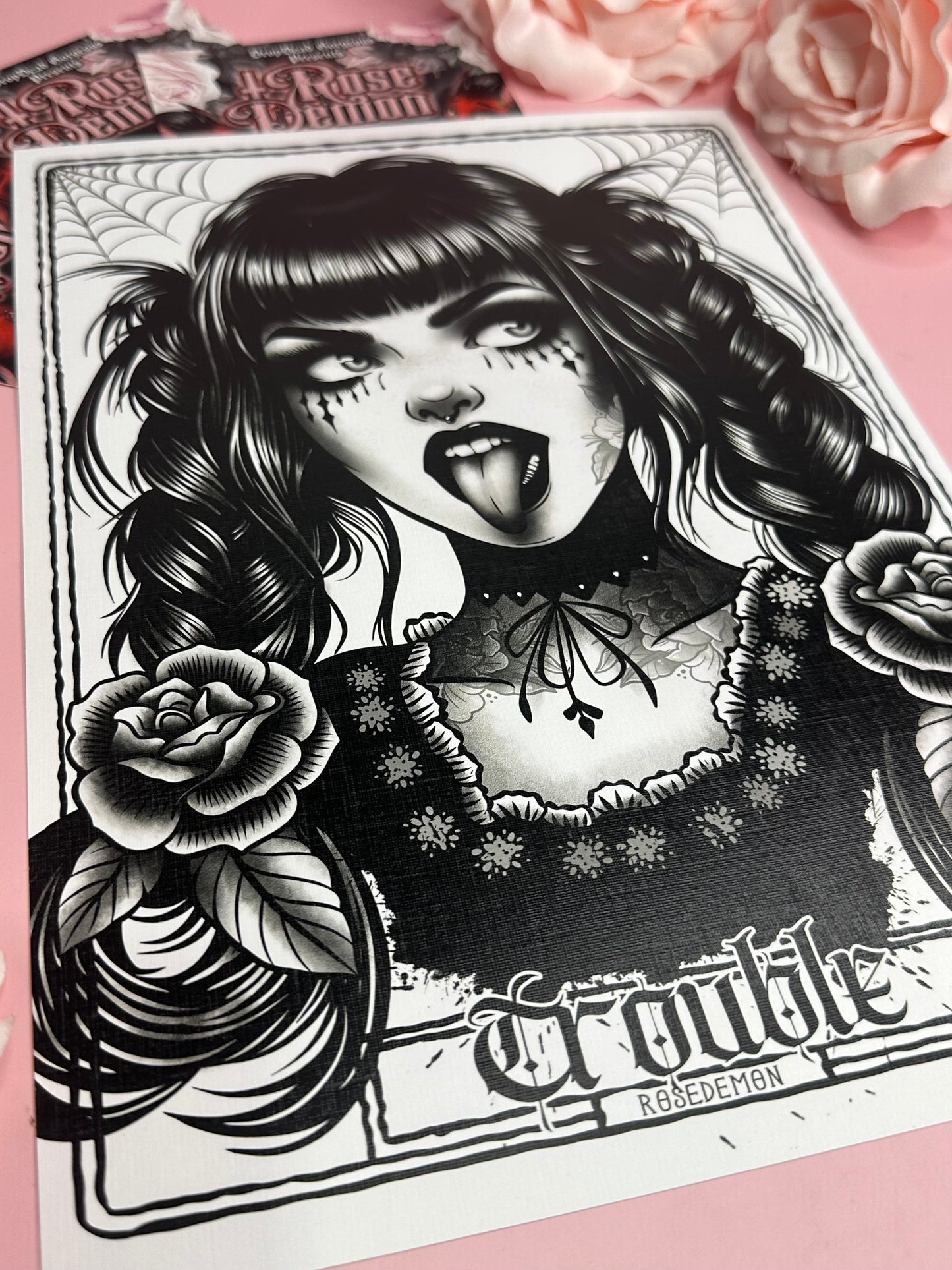 TROUBLE - ROSE DEMON A4 Print