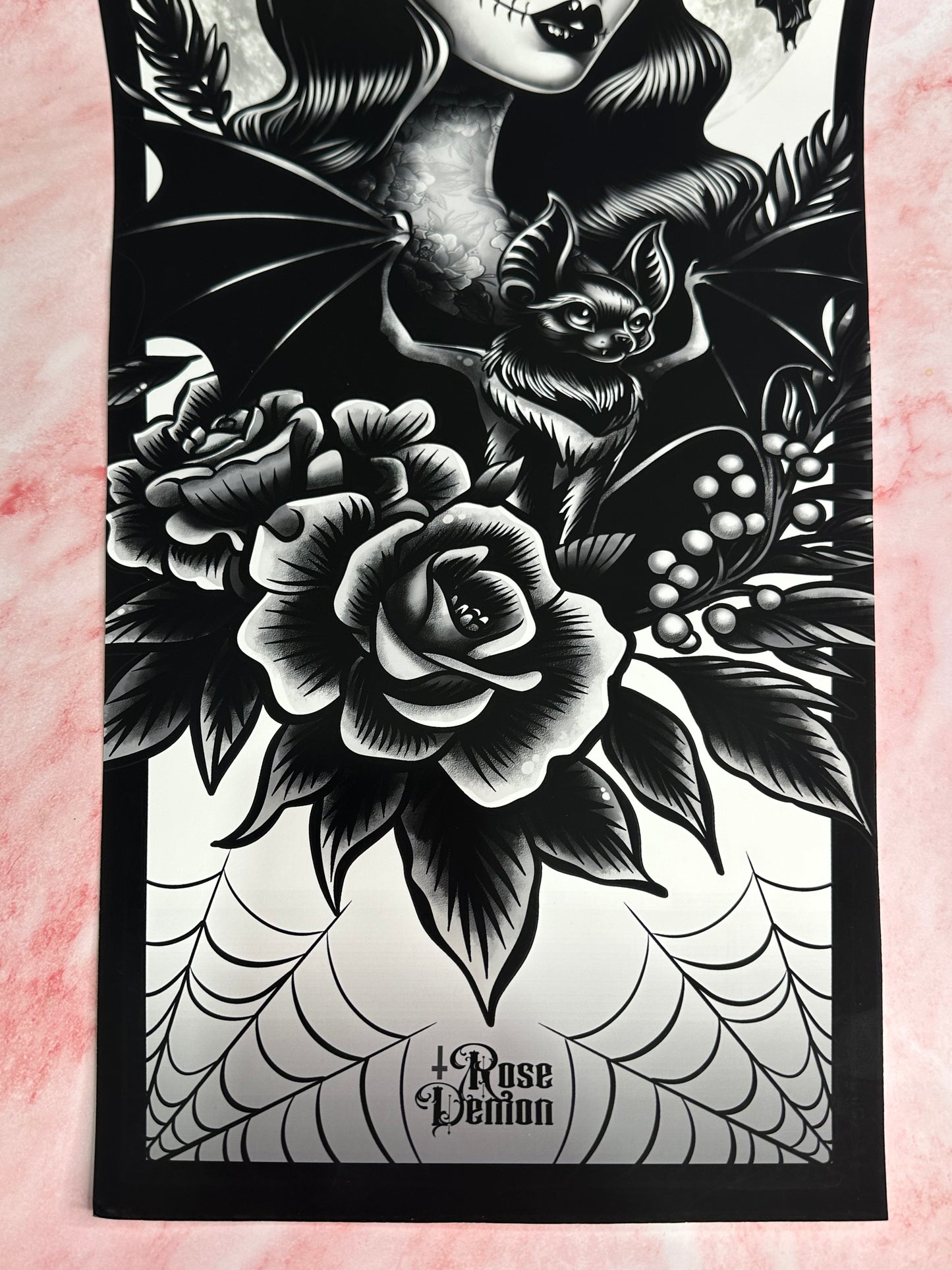 THE BAT MISTRESS - ROSE DEMON coffin canvas print