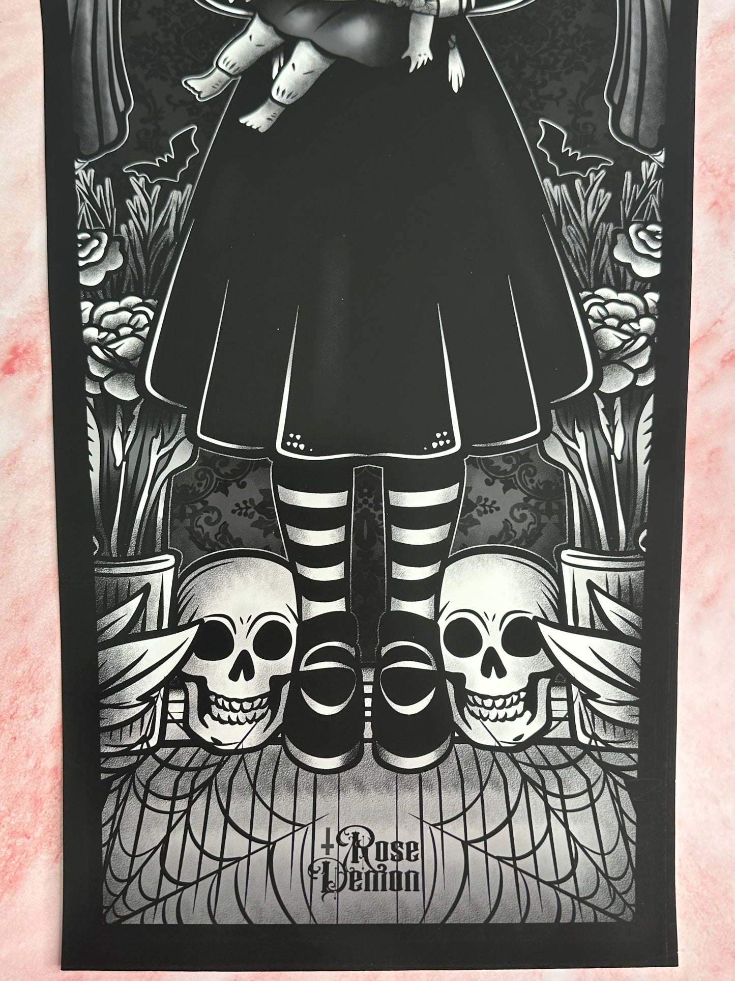 WEDNESDAY ADDAMS - ROSE DEMON coffin canvas print