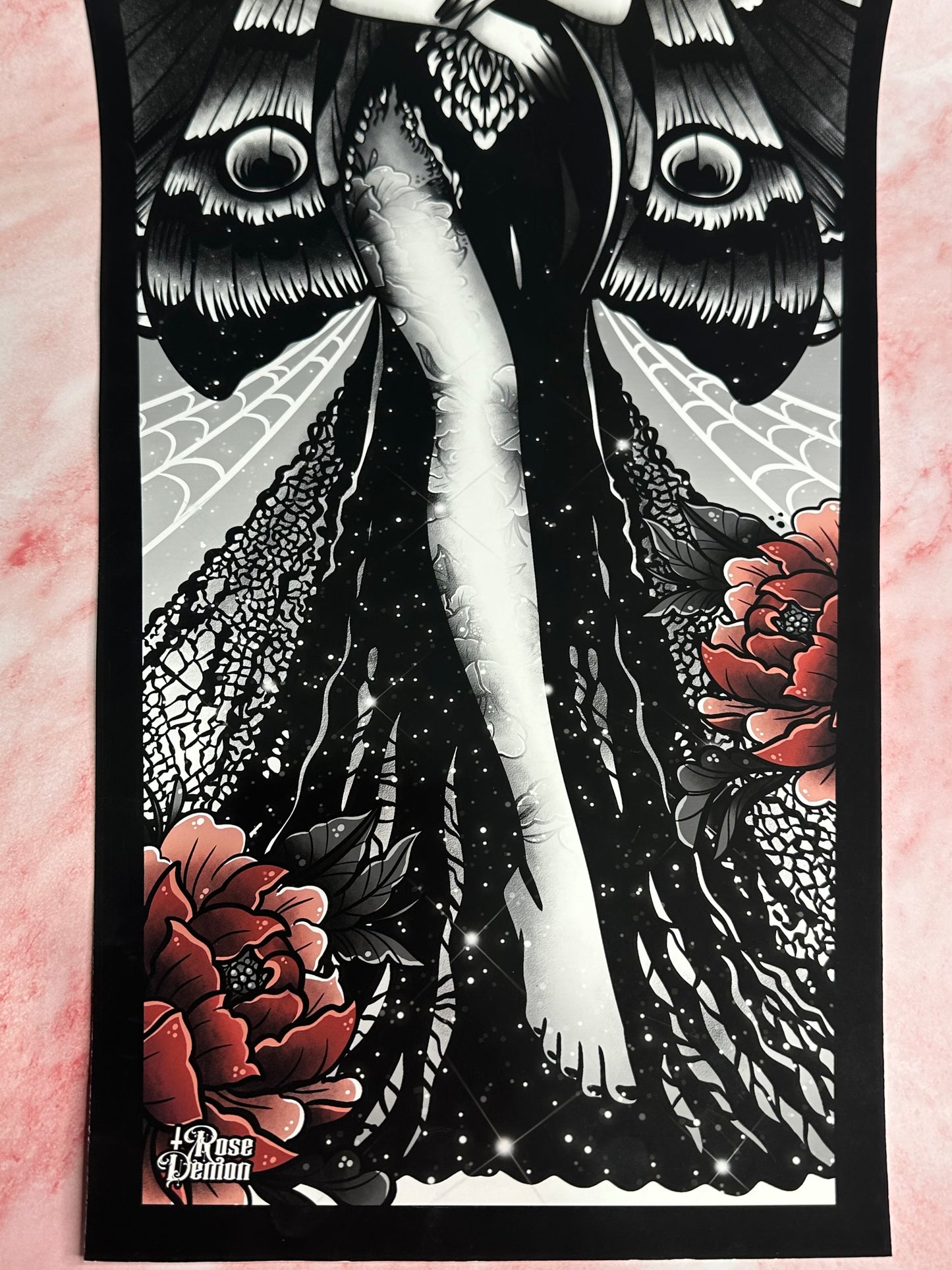 MOTH MISTRESS - ROSE DEMON coffin canvas print