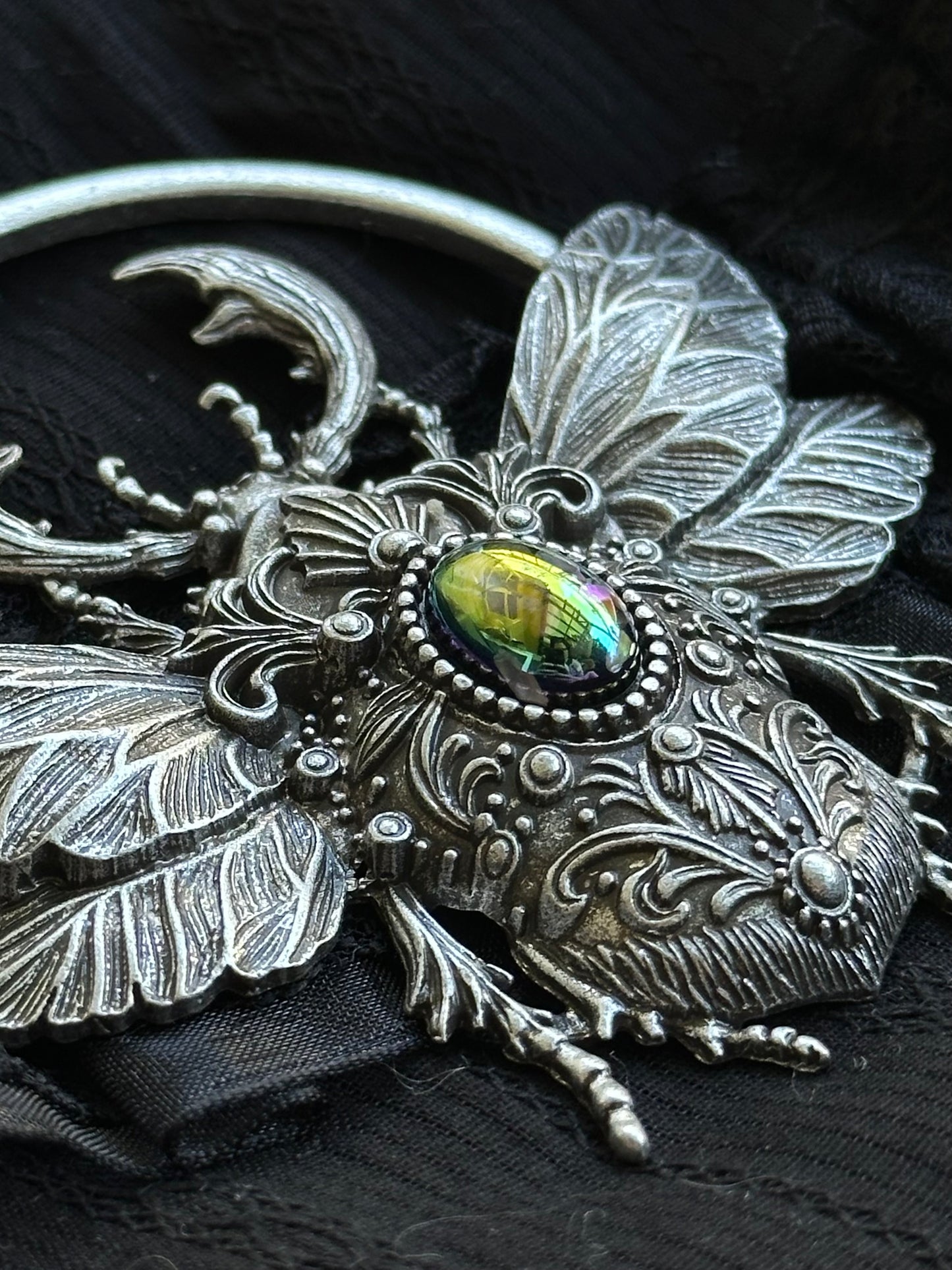 SCARAB RISING -  Mother of Hades Beetle Necklace