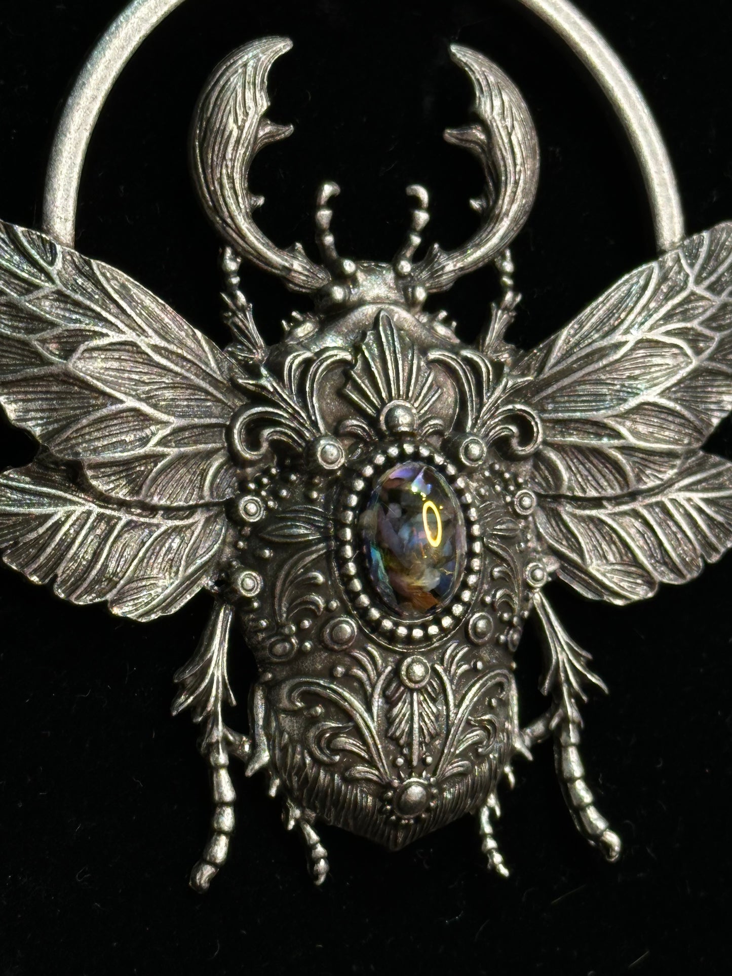 SCARAB RISING -  Mother of Hades Beetle Necklace