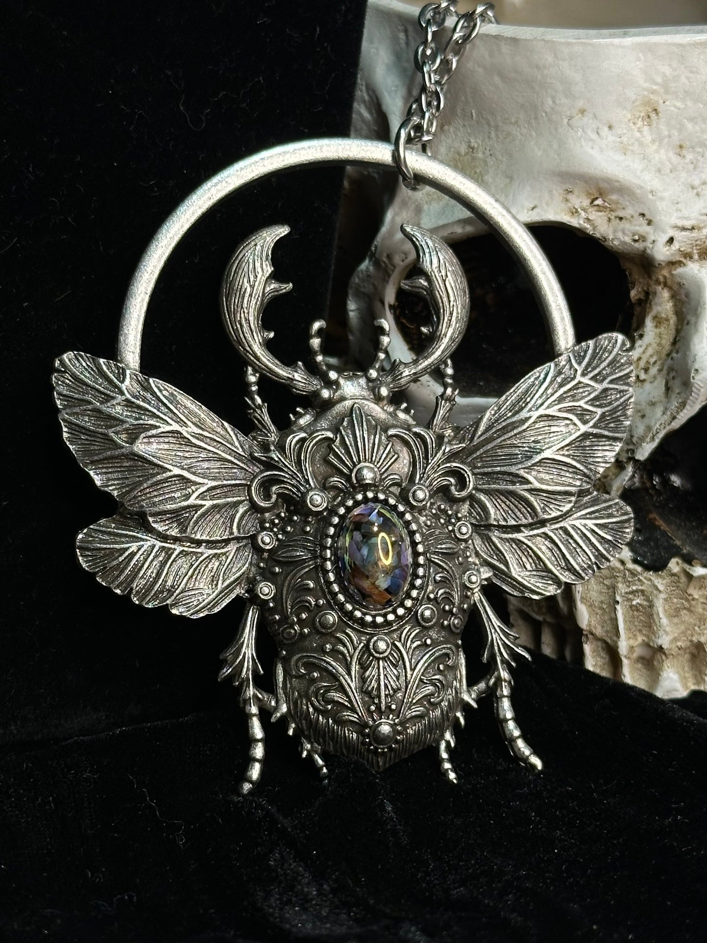 SCARAB RISING -  Mother of Hades Beetle Necklace