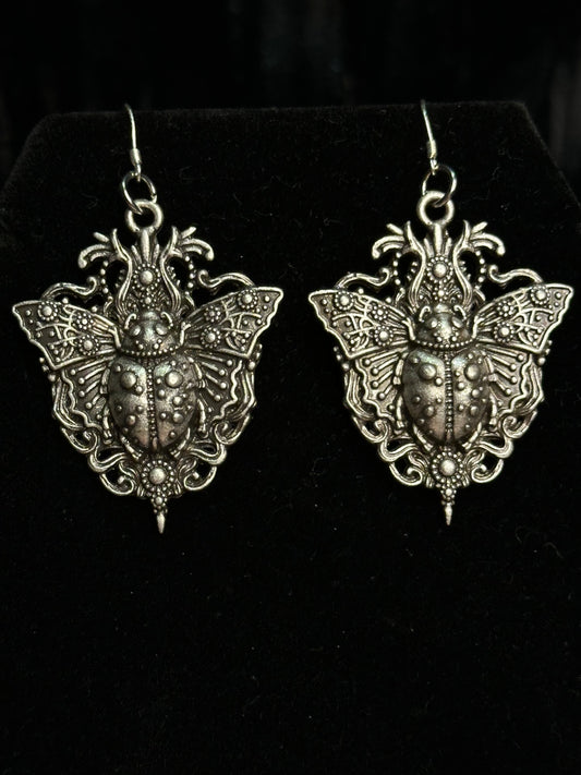 TWIN SCARAB    -  Mother of Hades Beetle Earrings