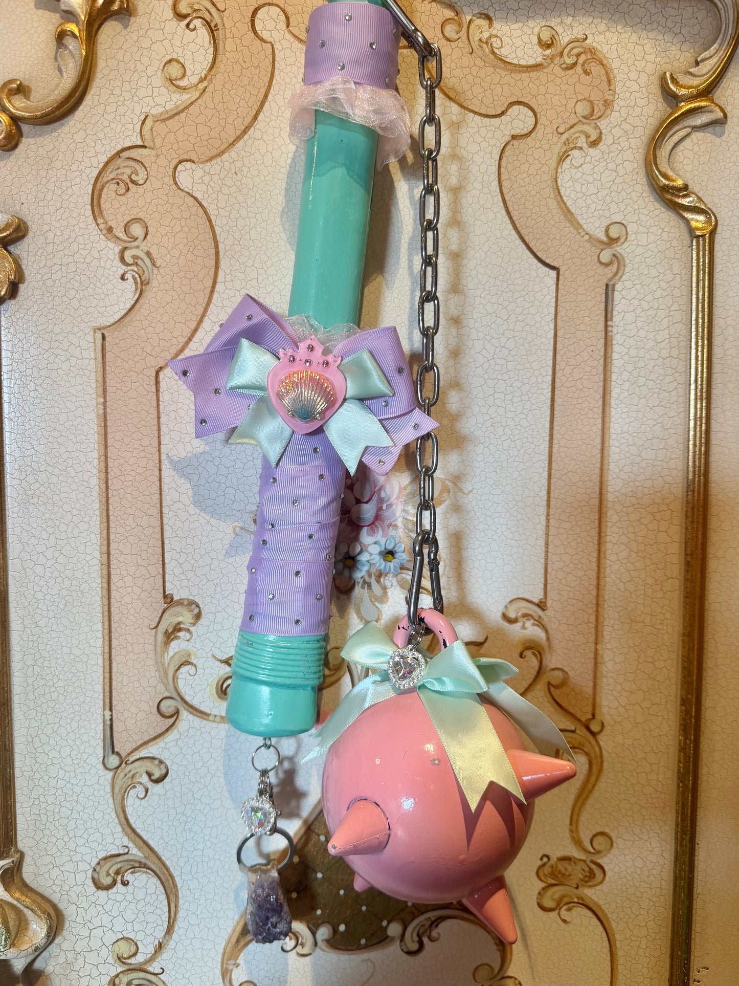 FAIRY FLAIL - Pastel mermaid oversized prop / keychain