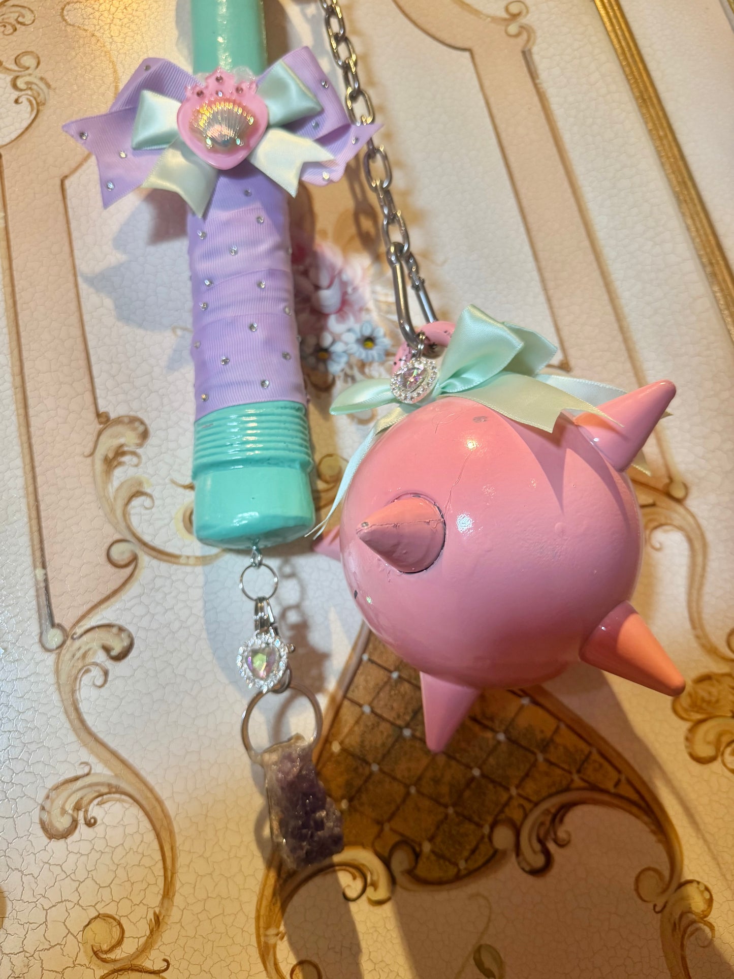 FAIRY FLAIL - Pastel mermaid oversized prop / keychain