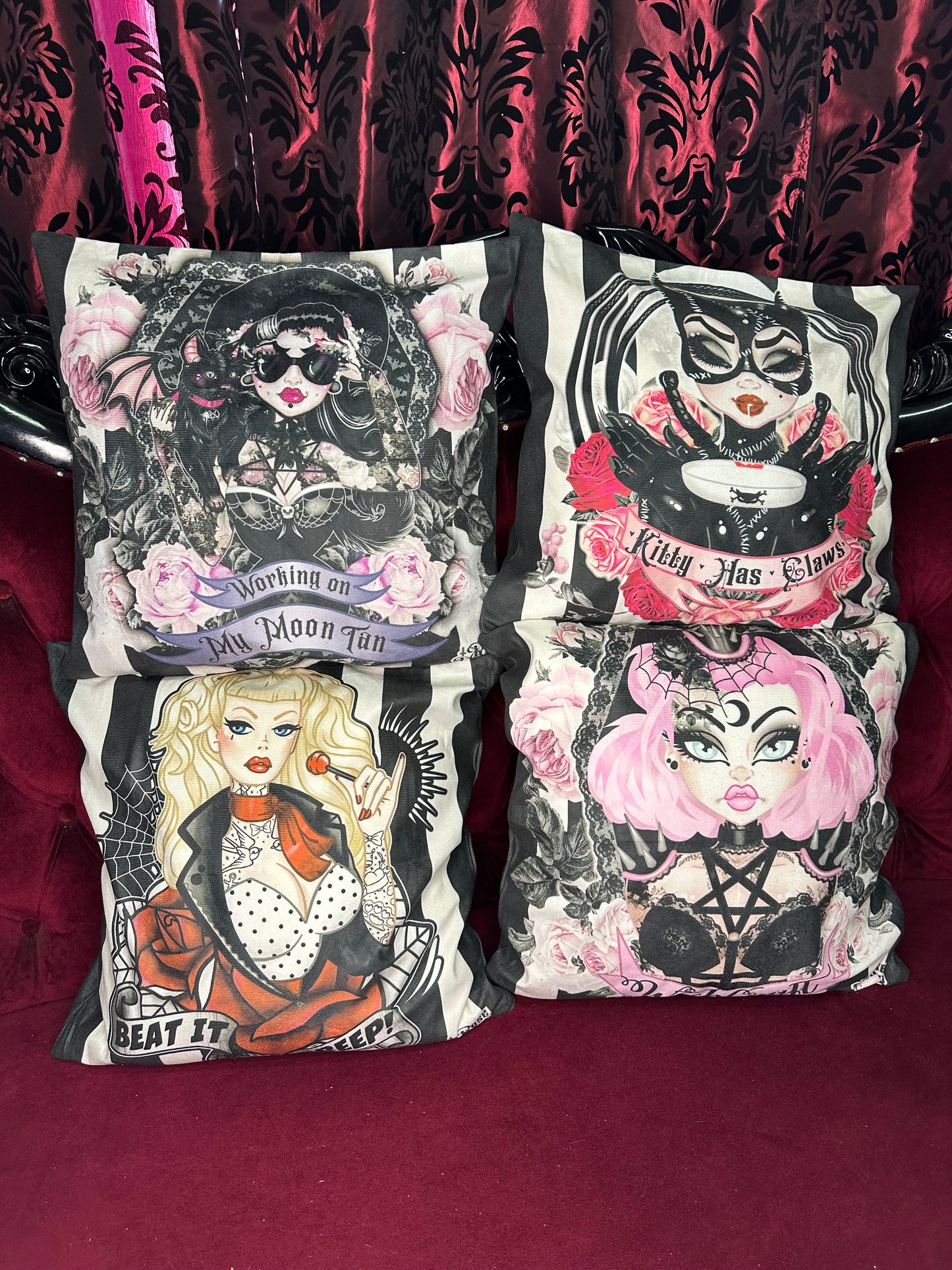 BEAT IT CREEP - Rose Demon Cushion Cover