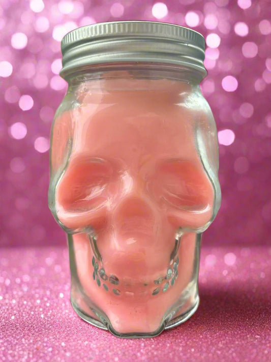 APHRODITE - Rose Musk crystal skull head soy candle