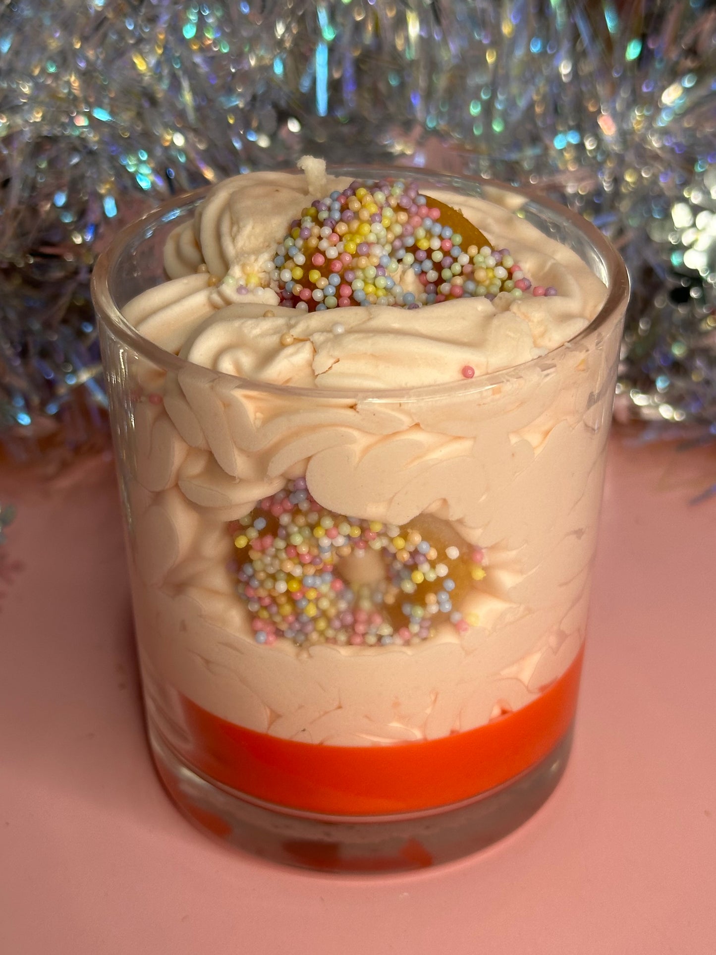 PINK FRENCH VANILLA SWIRL -  soy candle