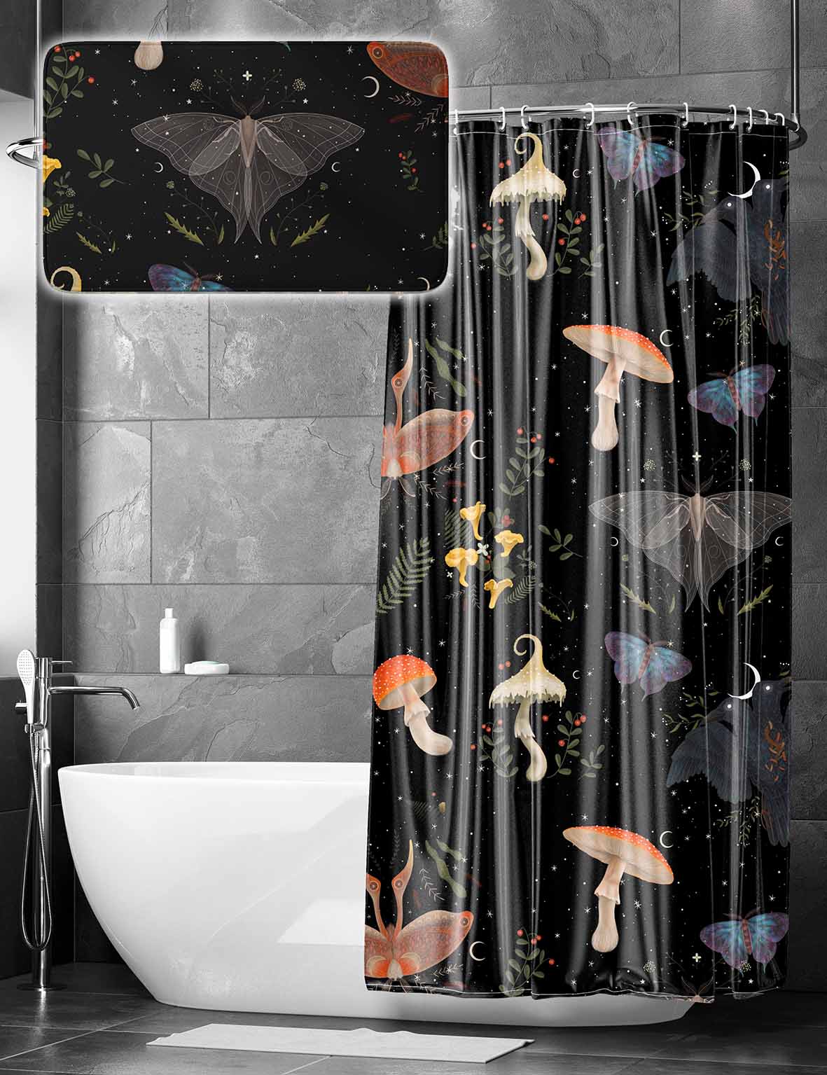 DARK DIVINE - Shower Curtain / Bath Mat Set