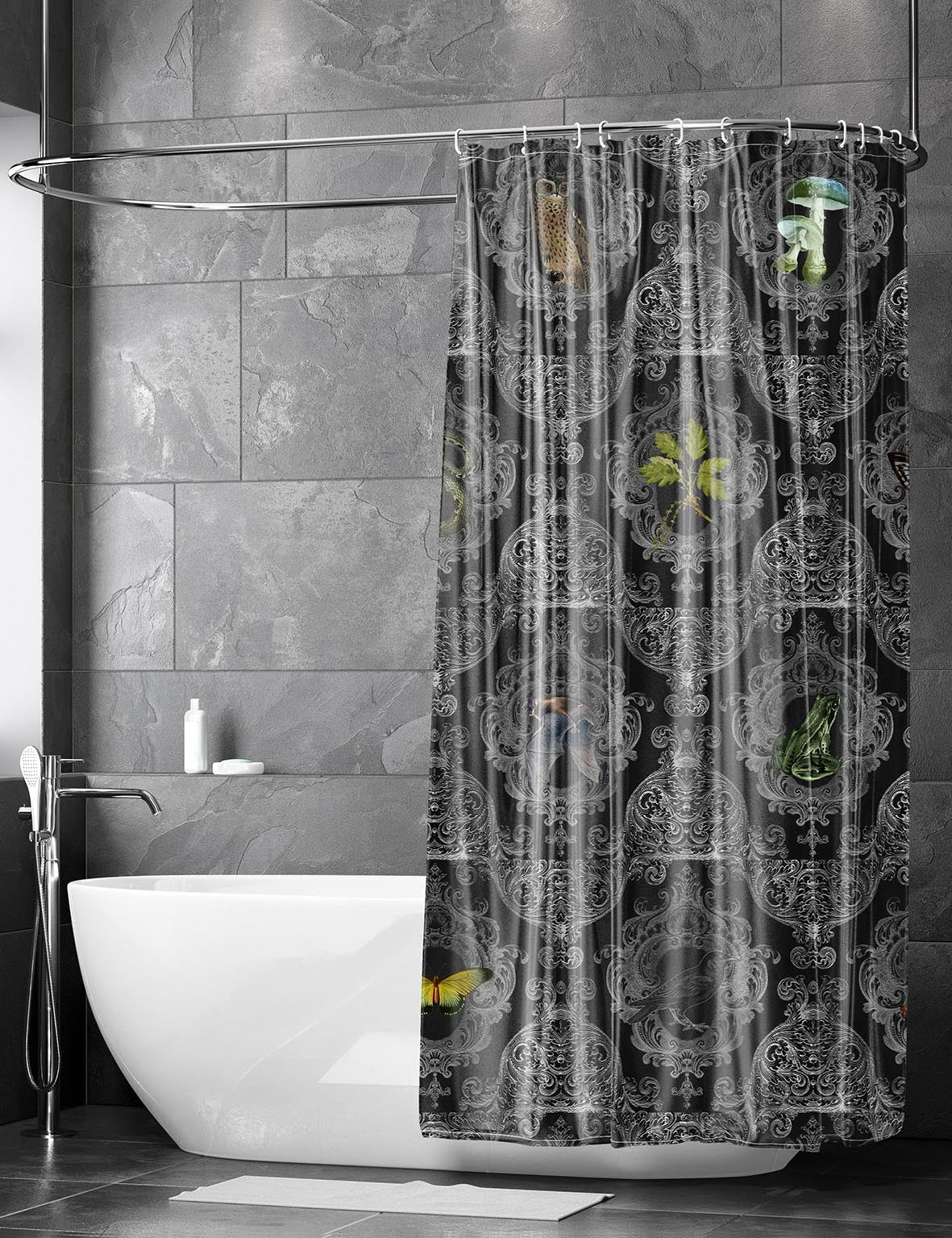 NOIR GRIMOIRE - Shower Curtain / Bath Mat Set