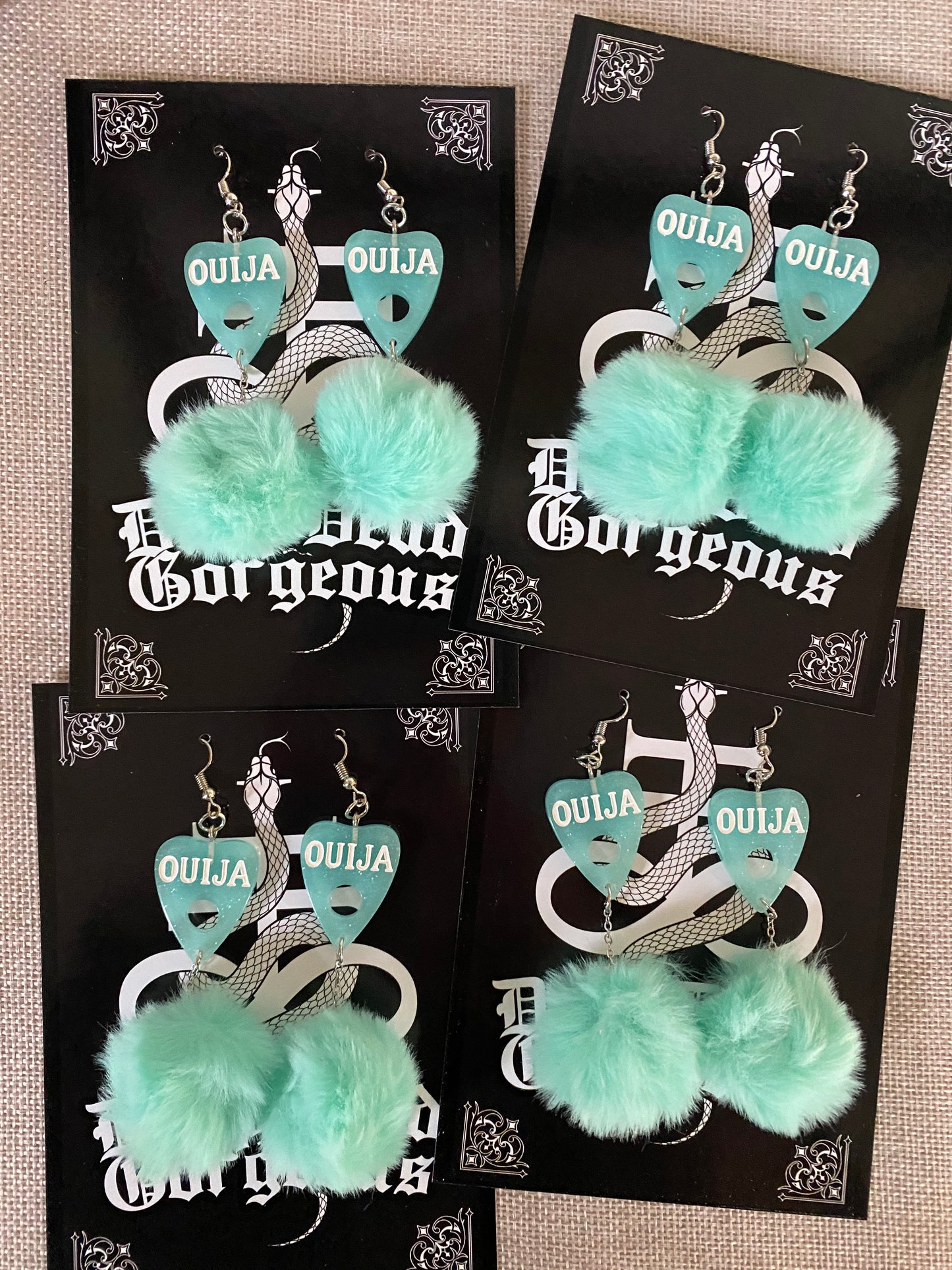 FLUFF GOTH - Aqua Ouija Earrings
