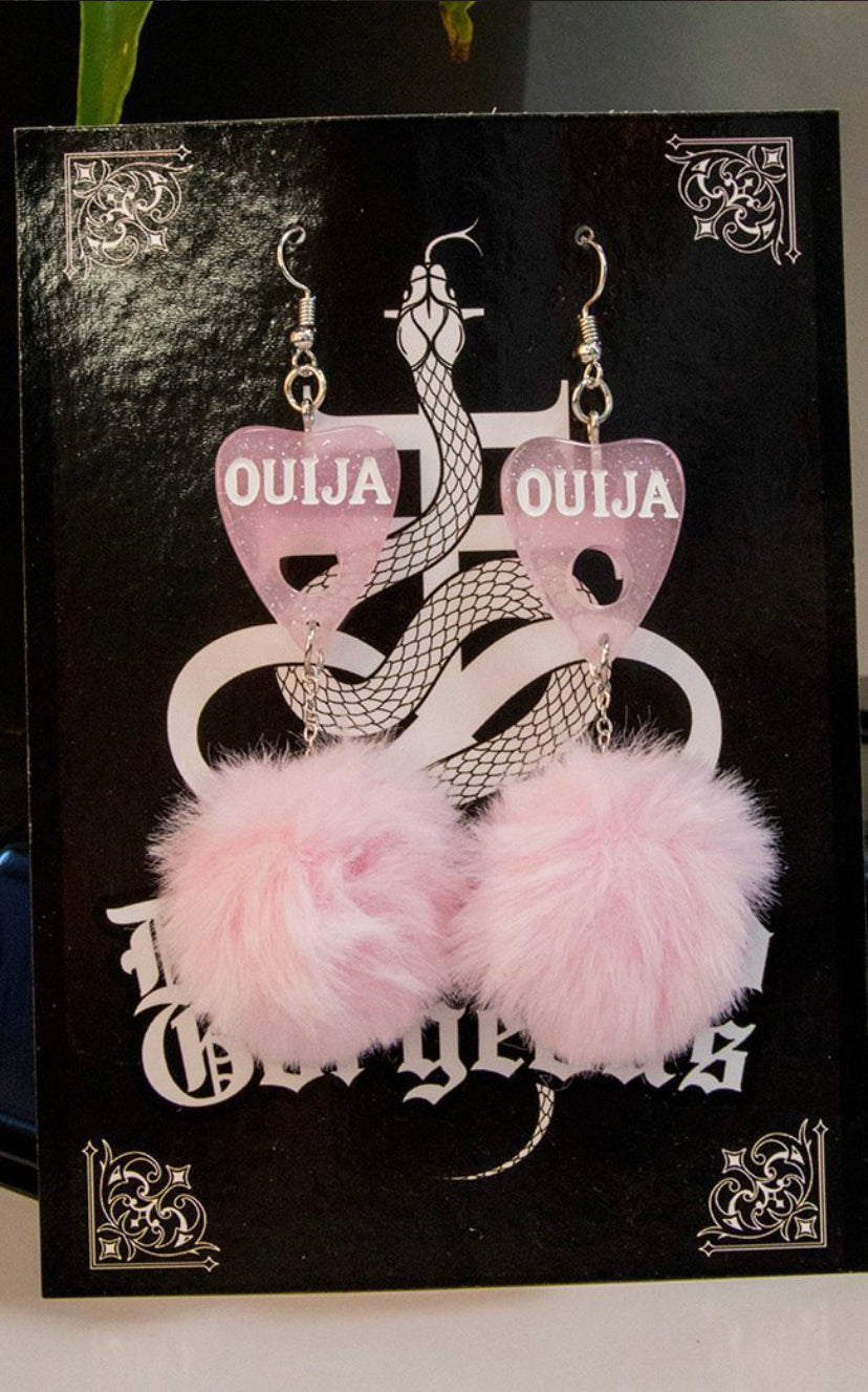FLUFF GOTH - Pink Ouija Earrings