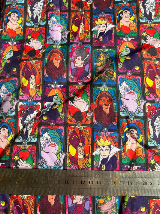 STAINED GLASS VILLAINS - Polycotton Fabric from Japan