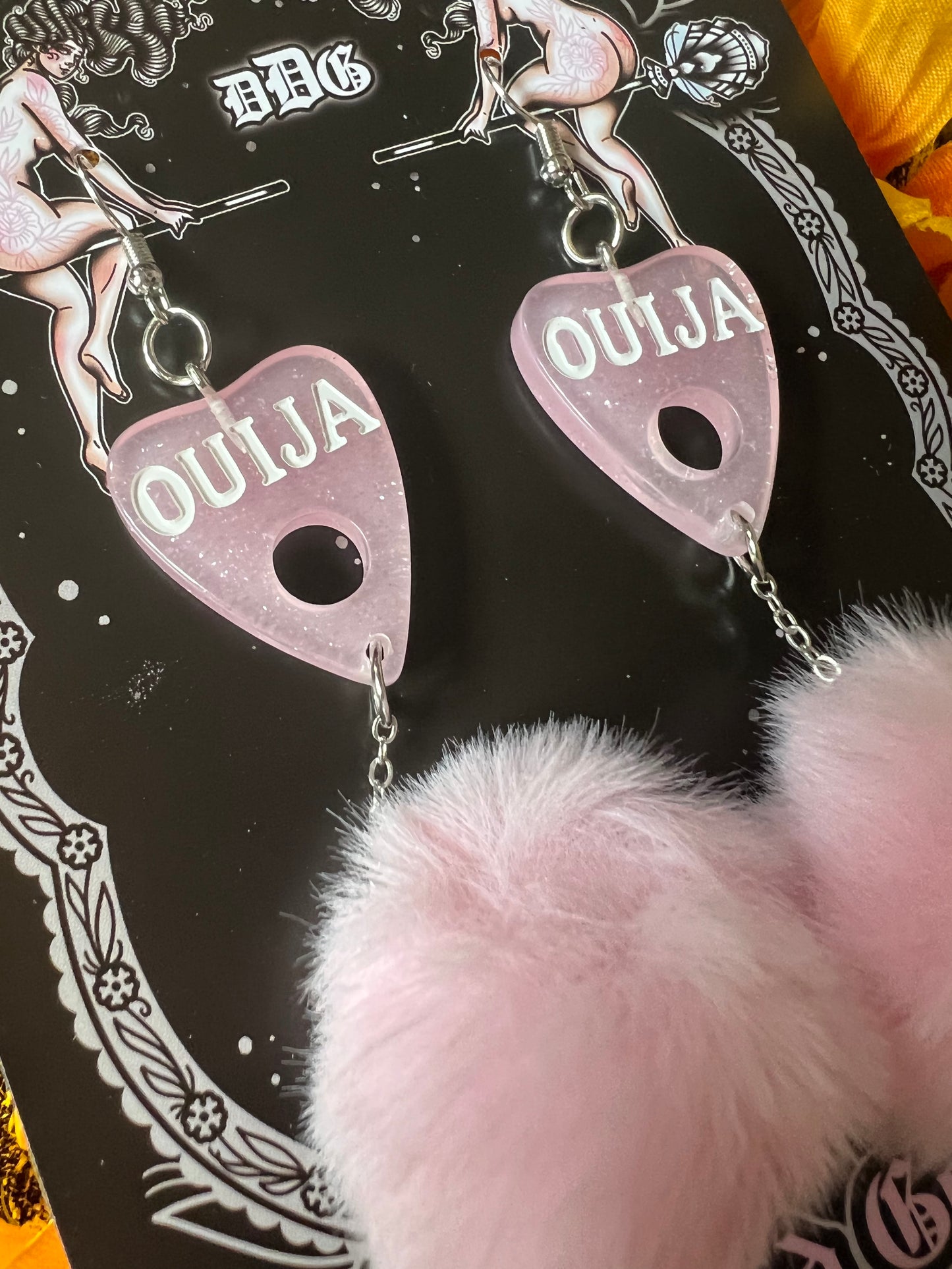 FLUFF GOTH - Pink Ouija Earrings